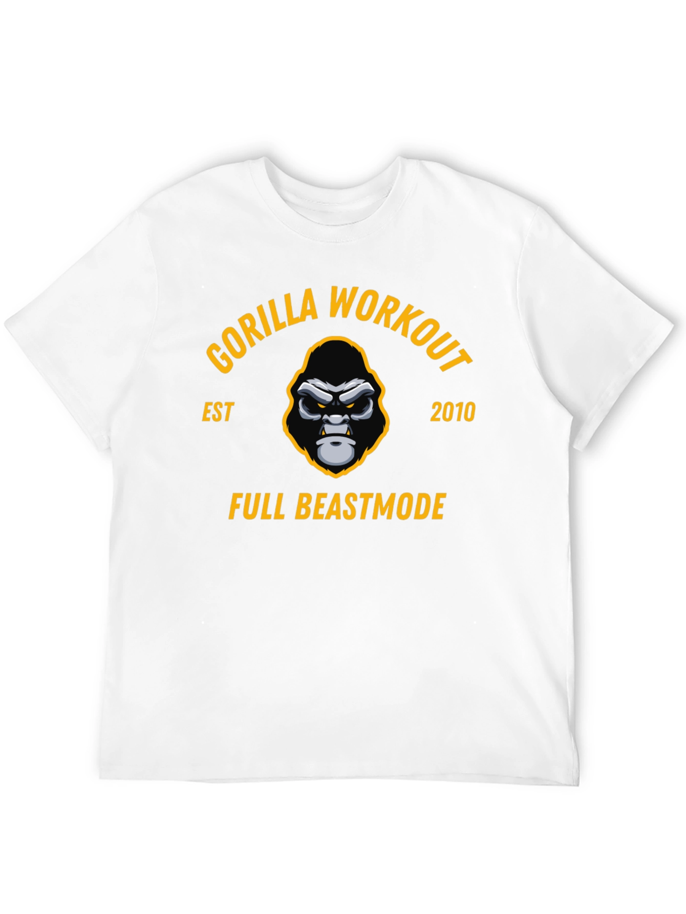 Gorilla Workout Black T-Shirt - Full Beastmode