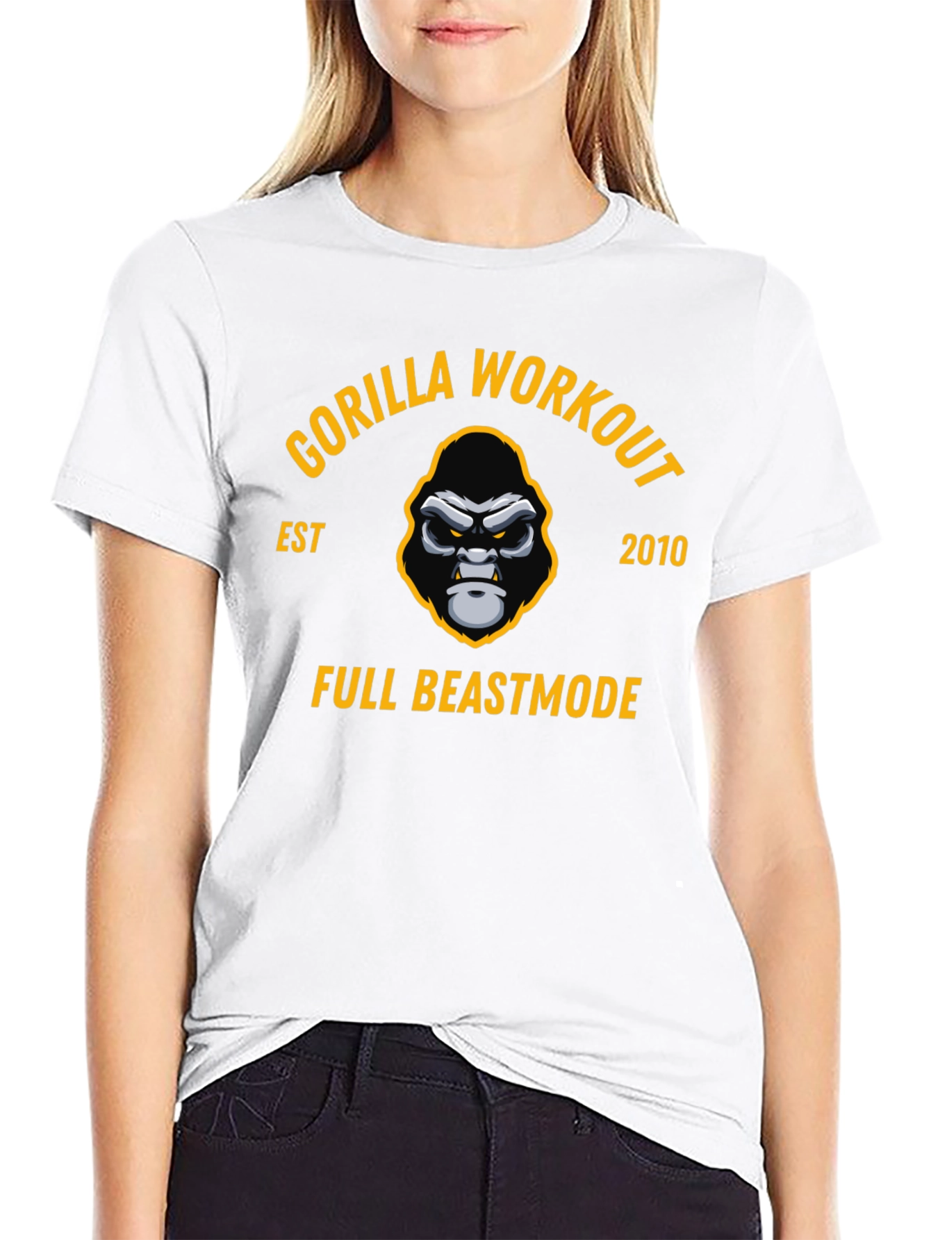 Gorilla Workout Black T-Shirt - Full Beastmode