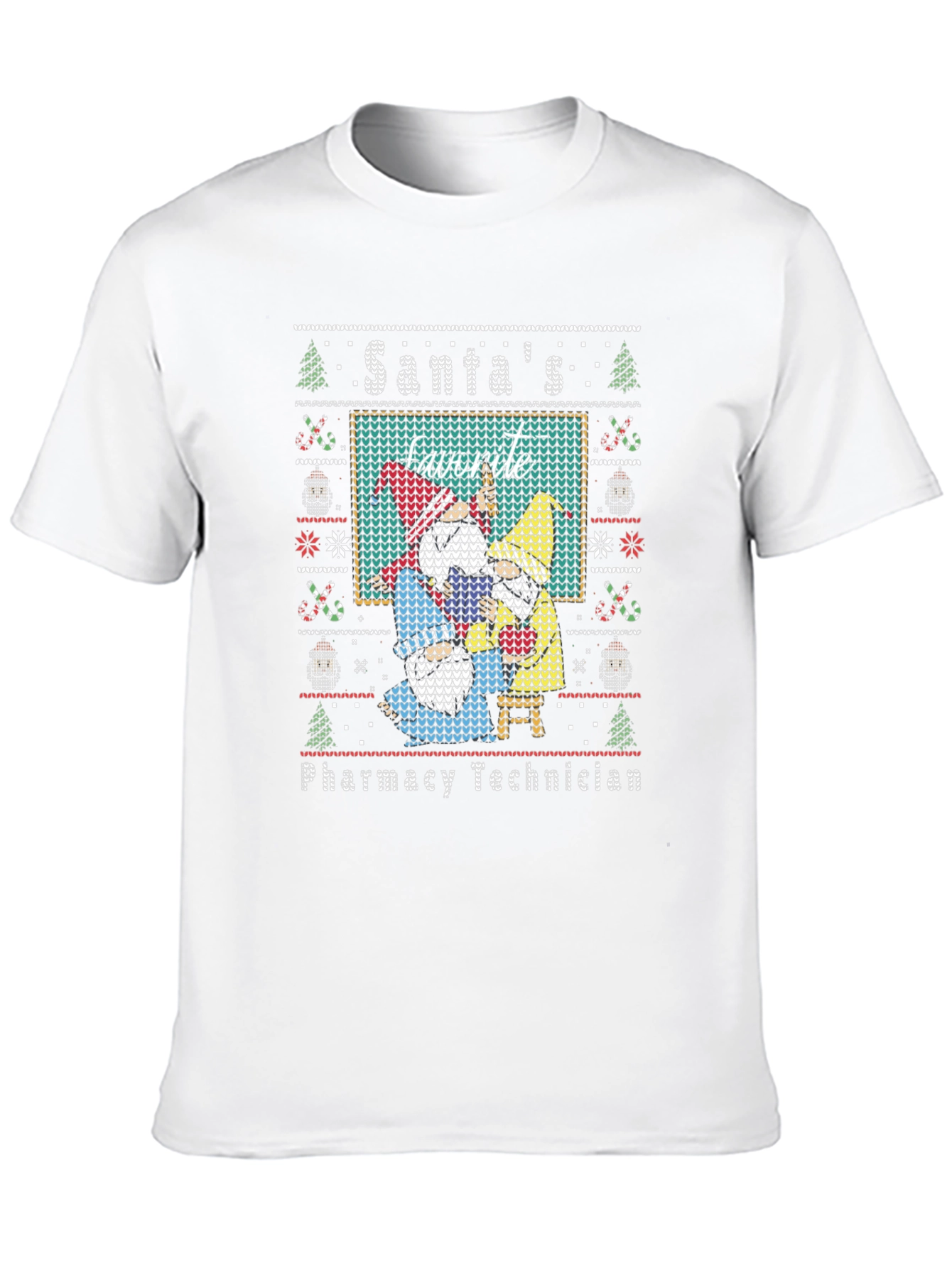 Santas Favorite Pharmacy Tech Ugly Christmas T-Shirt