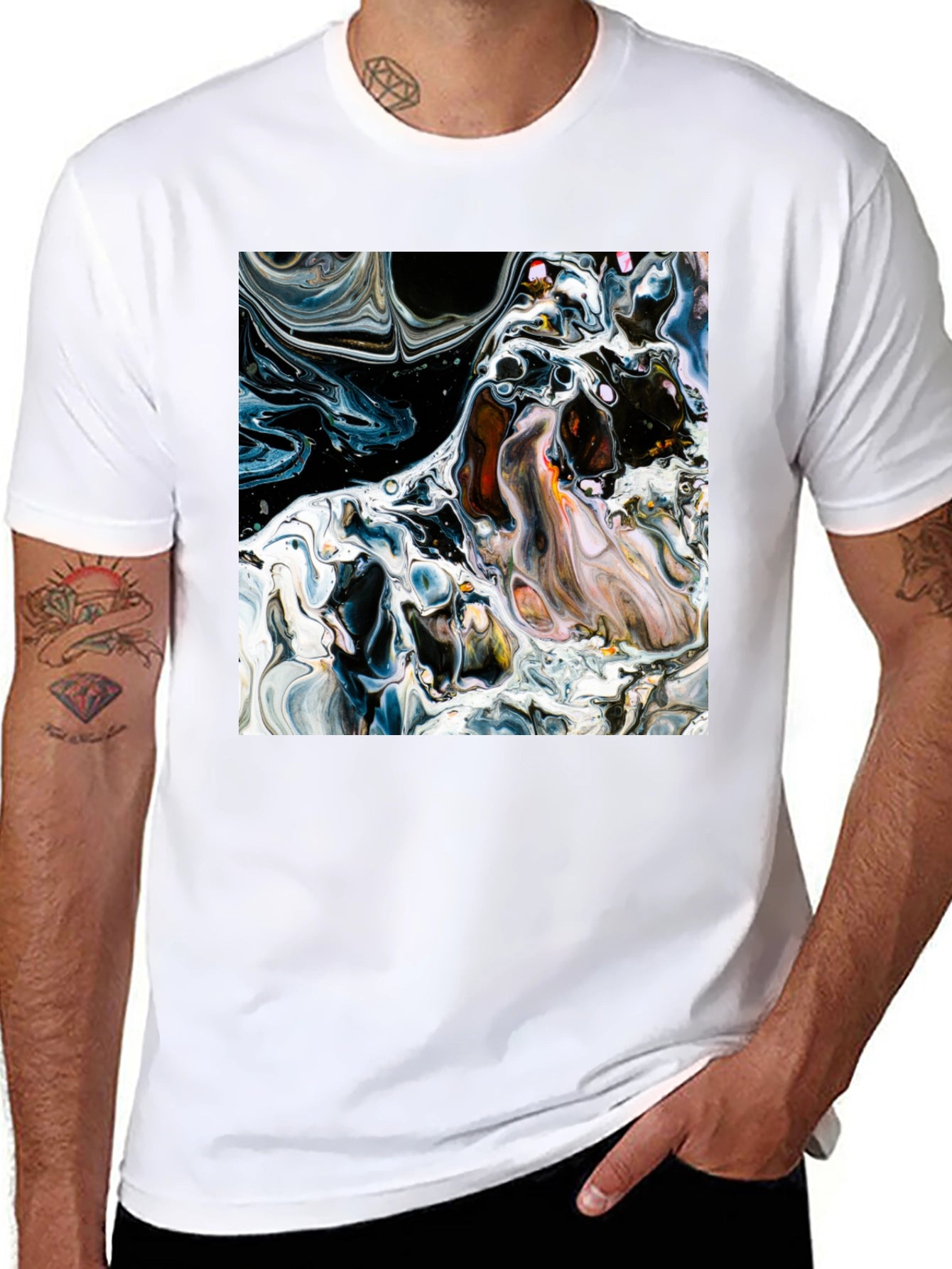 Abstract Art Graphic Black T-Shirt