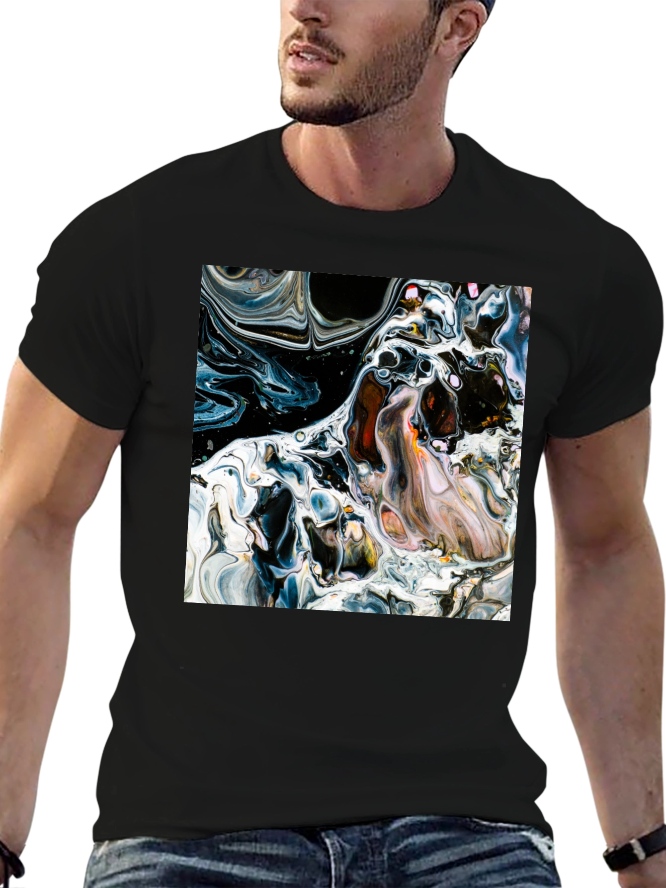 Abstract Art Graphic Black T-Shirt