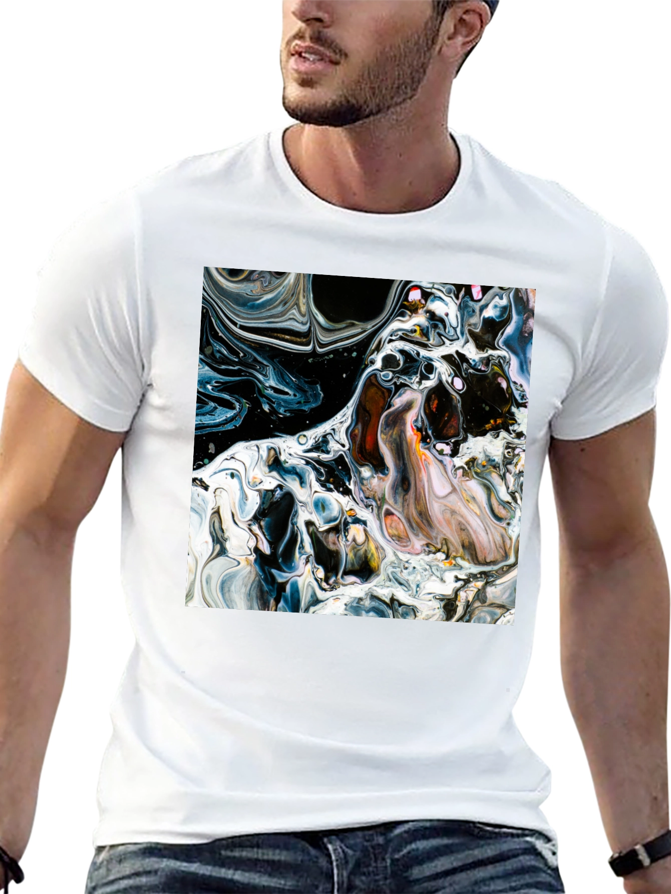 Abstract Art Graphic Black T-Shirt