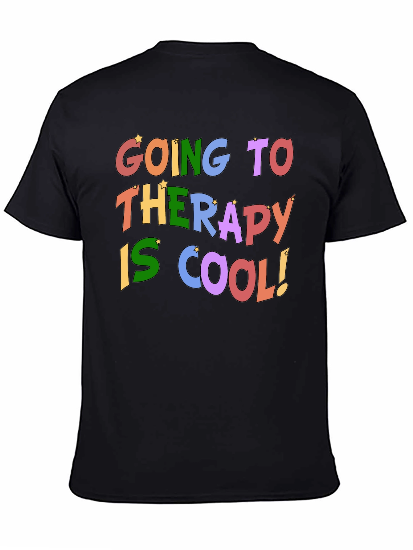 Therapy is Cool T-Shirt - Black Crew Neck