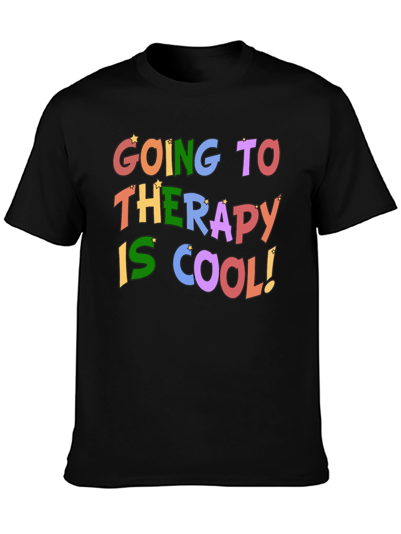 Therapy is Cool T-Shirt - Black Crew Neck