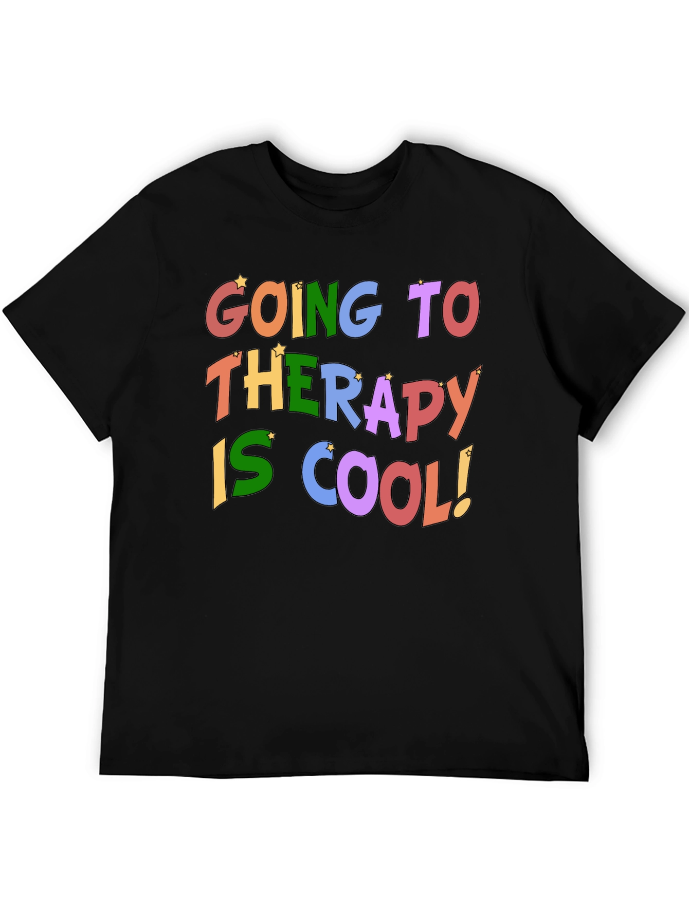 Therapy is Cool T-Shirt - Black Crew Neck