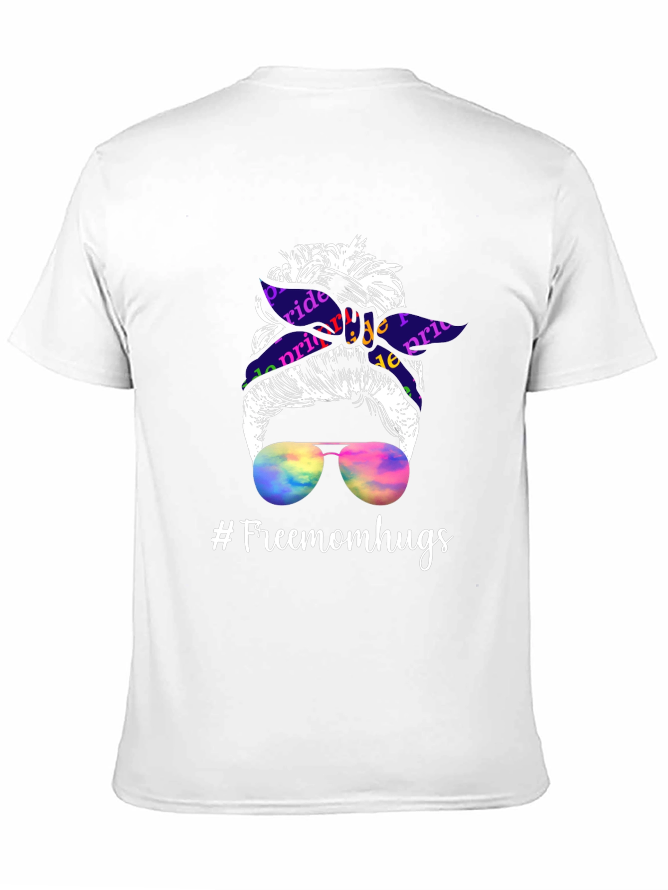 Pride Messy Bun T-Shirt - #Freemomhugs
