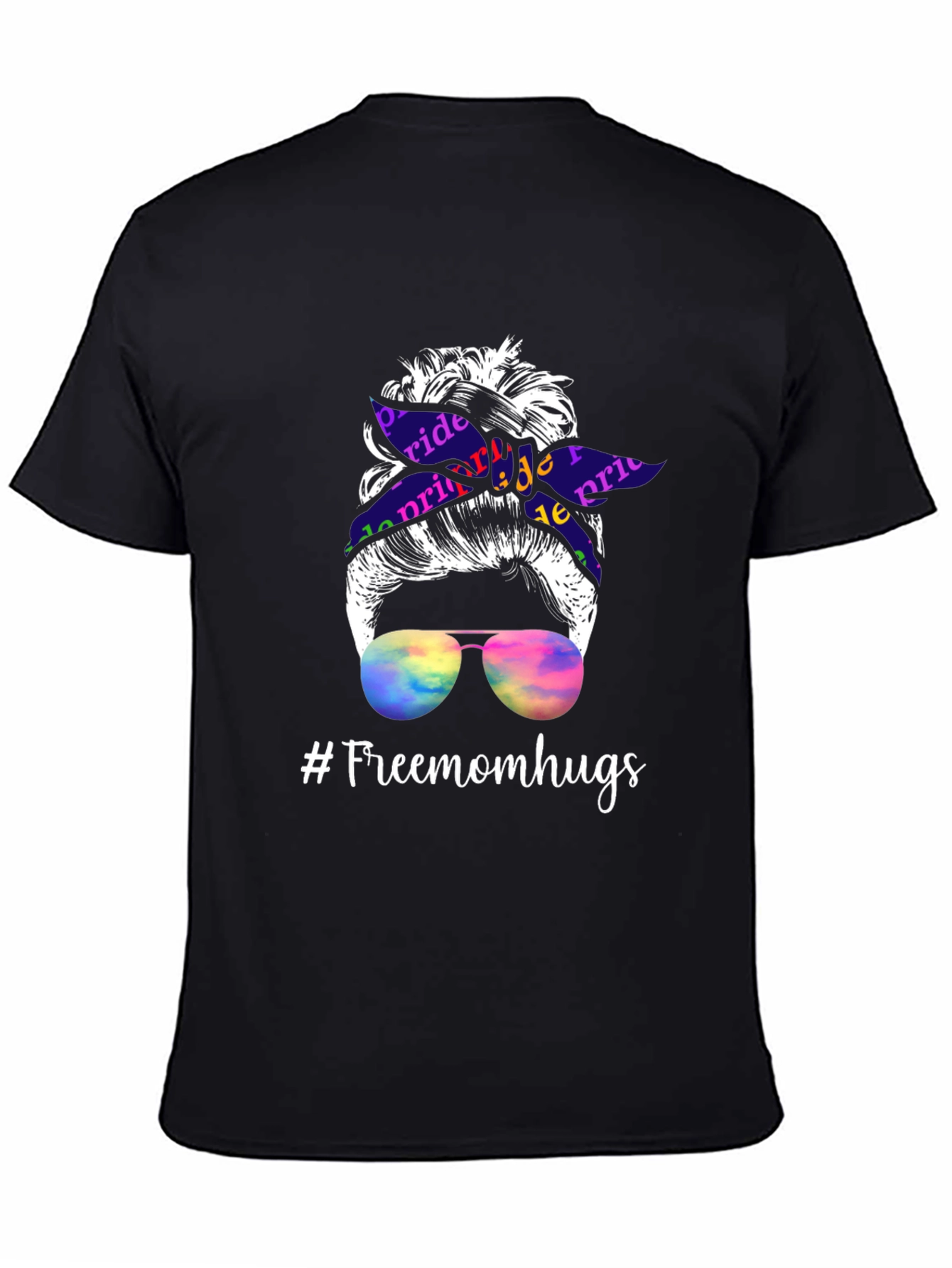 Pride Messy Bun T-Shirt - #Freemomhugs