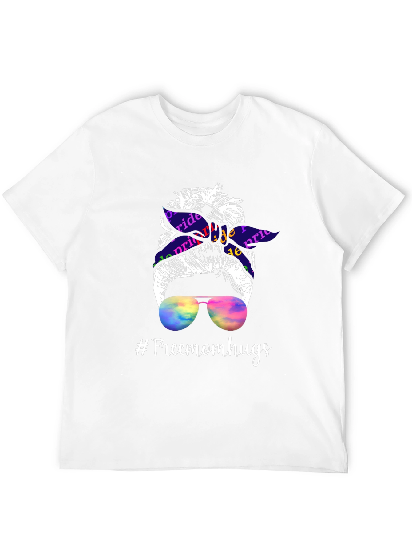 Pride Messy Bun T-Shirt - #Freemomhugs