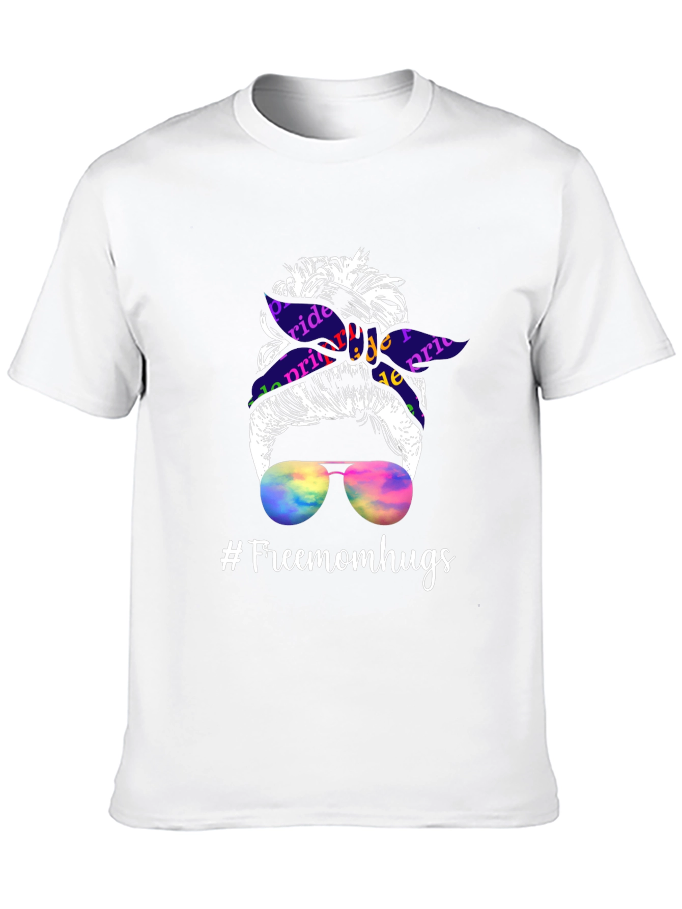 Pride Messy Bun T-Shirt - #Freemomhugs