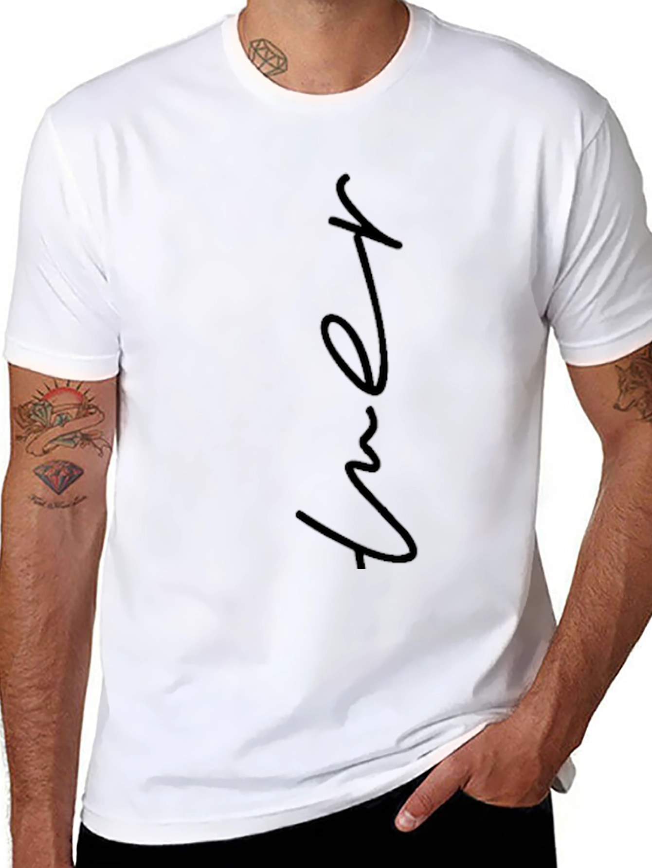 Mens Black T-Shirt with True Design