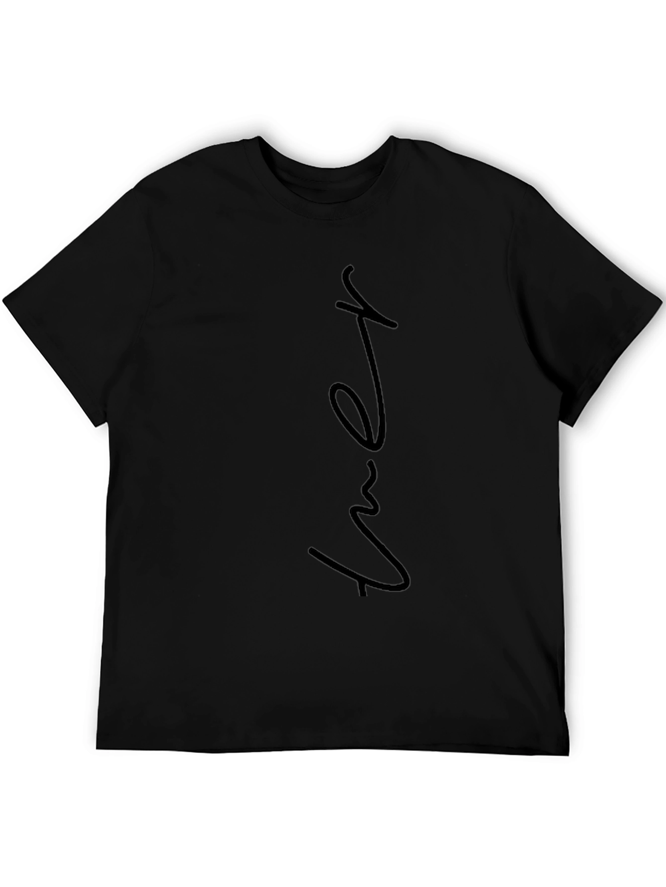Mens Black T-Shirt with True Design