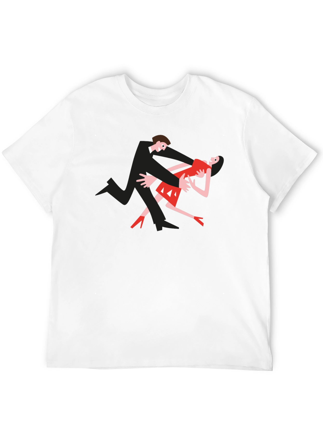 Dancing Couple Graphic Tee - Black Cotton T-Shirt