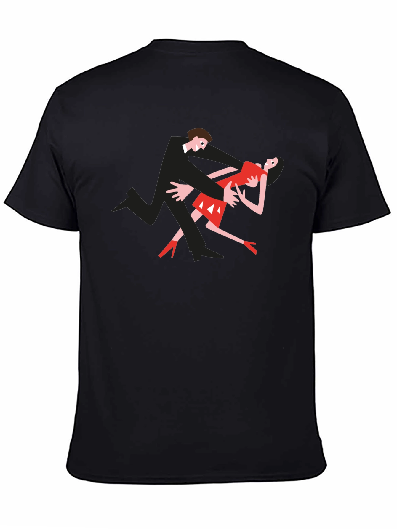 Dancing Couple Graphic Tee - Black Cotton T-Shirt