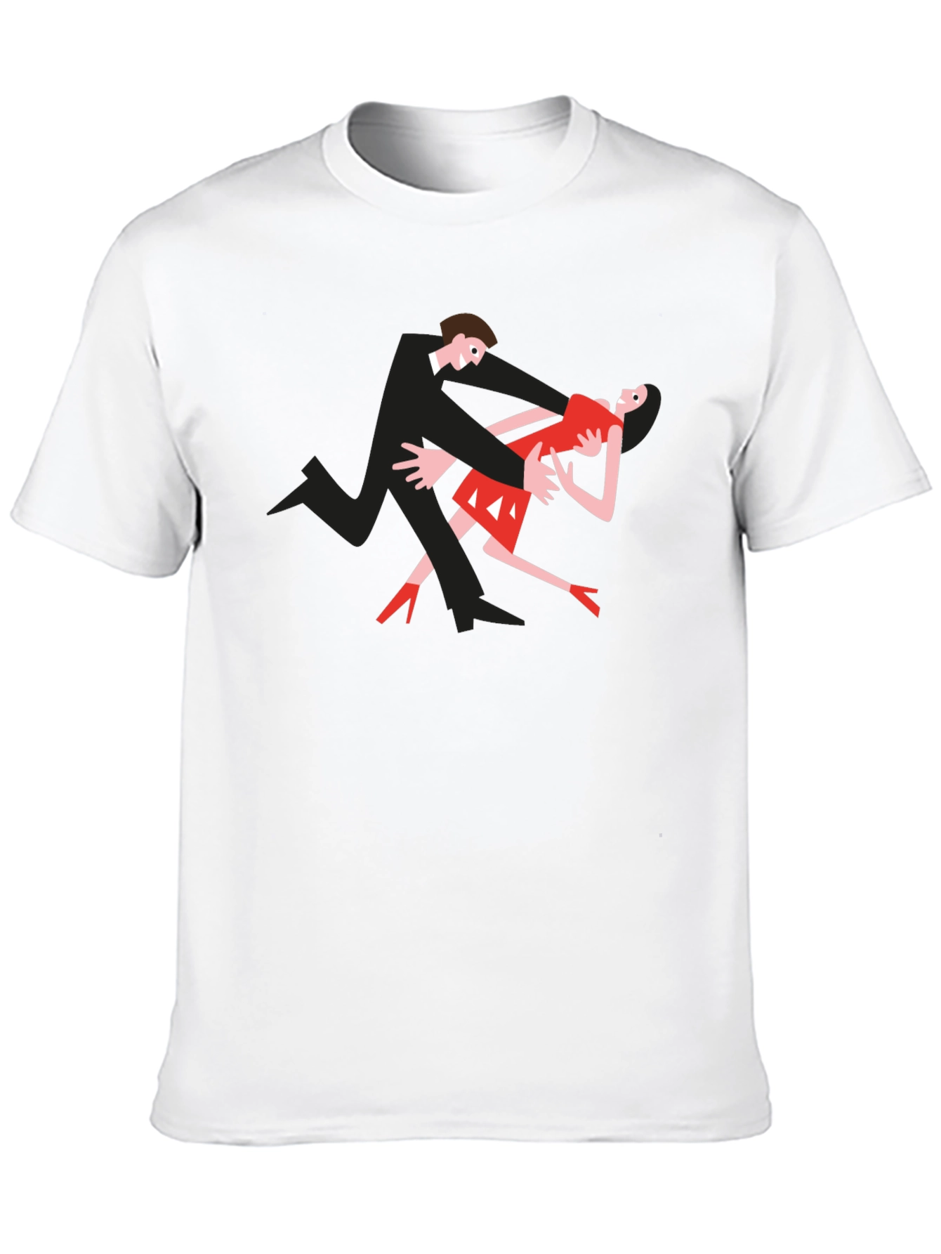 Dancing Couple Graphic Tee - Black Cotton T-Shirt