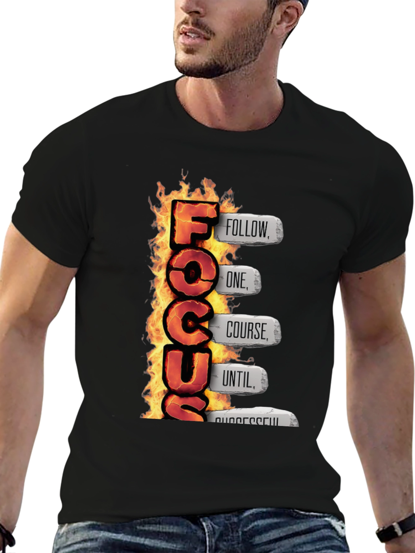 Fiery Focus Motivational T-Shirt
