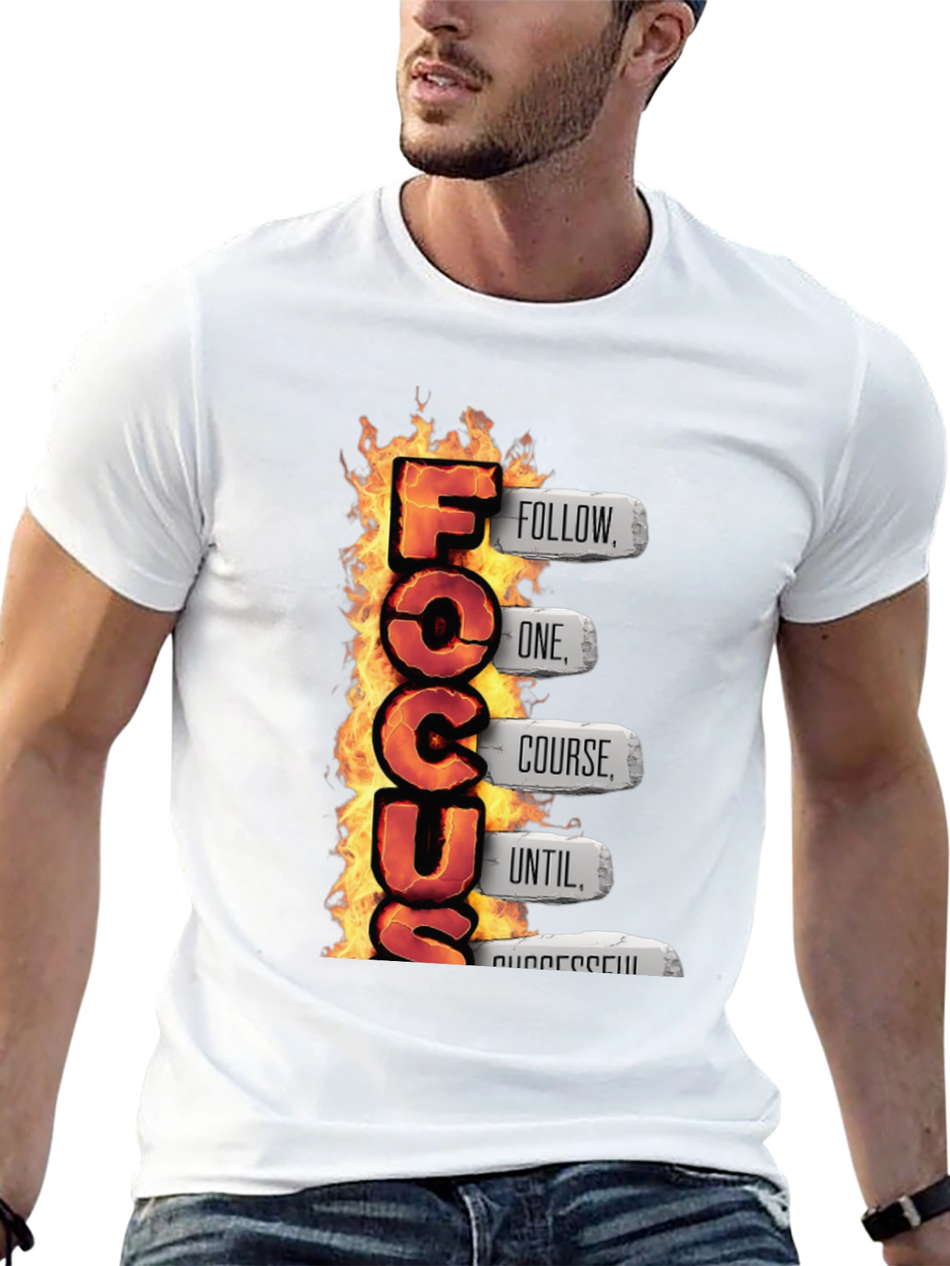Fiery Focus Motivational T-Shirt