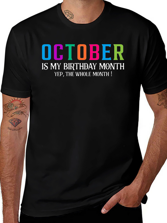 October Birthday Month Graphic T-Shirt