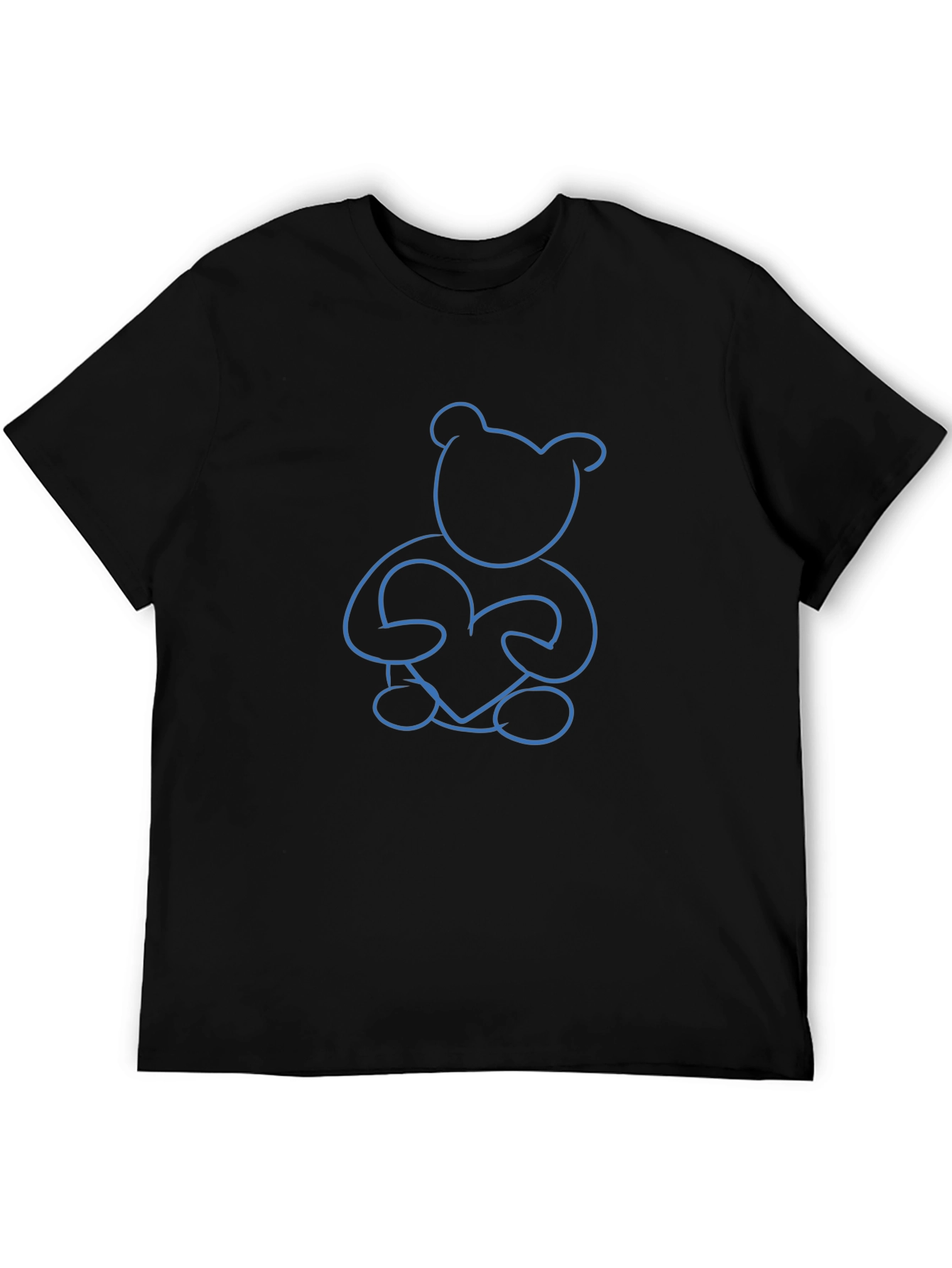 Blue Teddy Bear Heart Graphic Tee - Unisex
