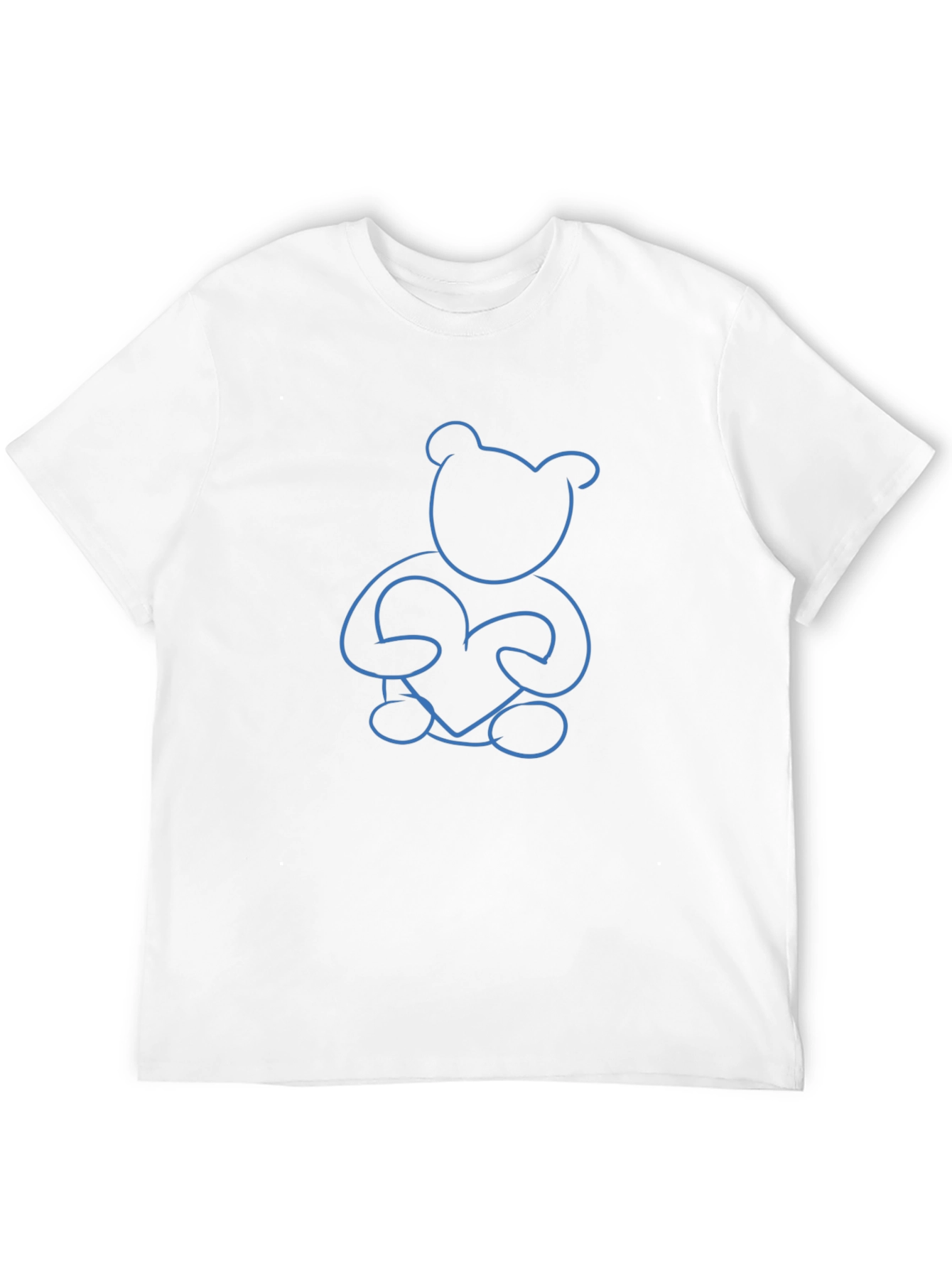 Blue Teddy Bear Heart Graphic Tee - Unisex