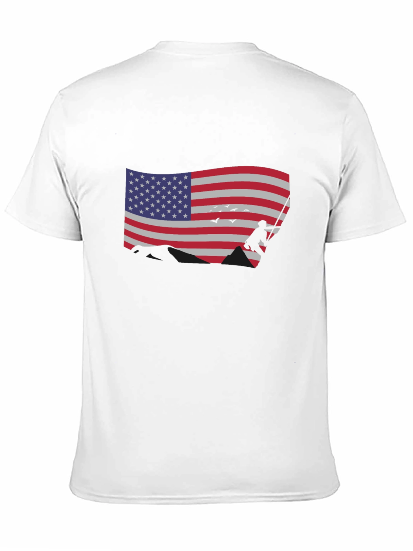 American Flag Climber Black T-Shirt