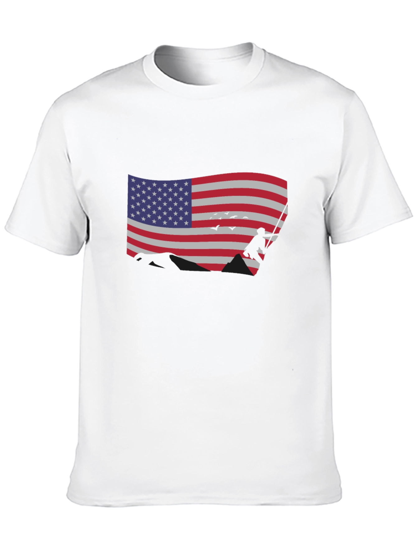 American Flag Climber Black T-Shirt