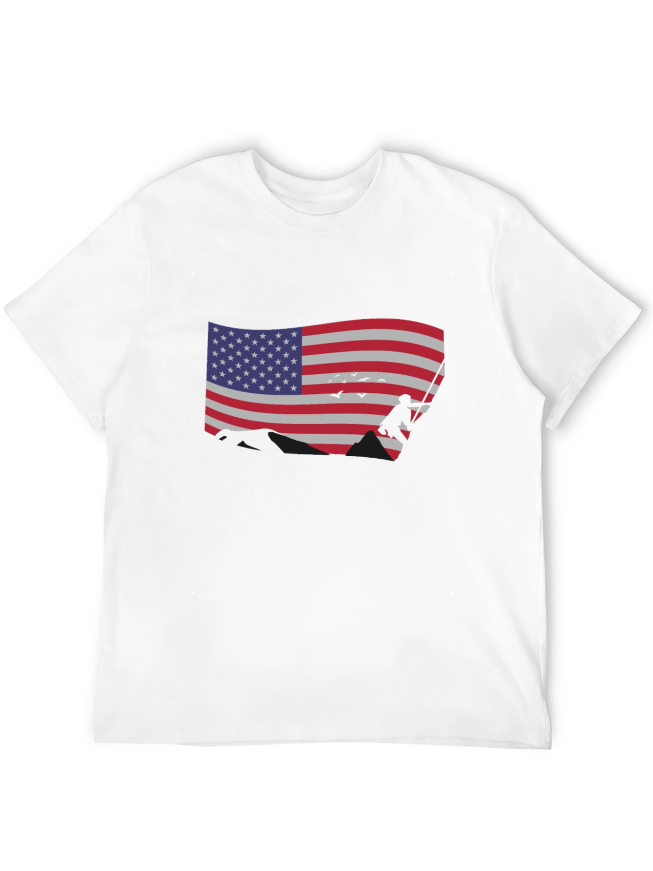 American Flag Climber Black T-Shirt