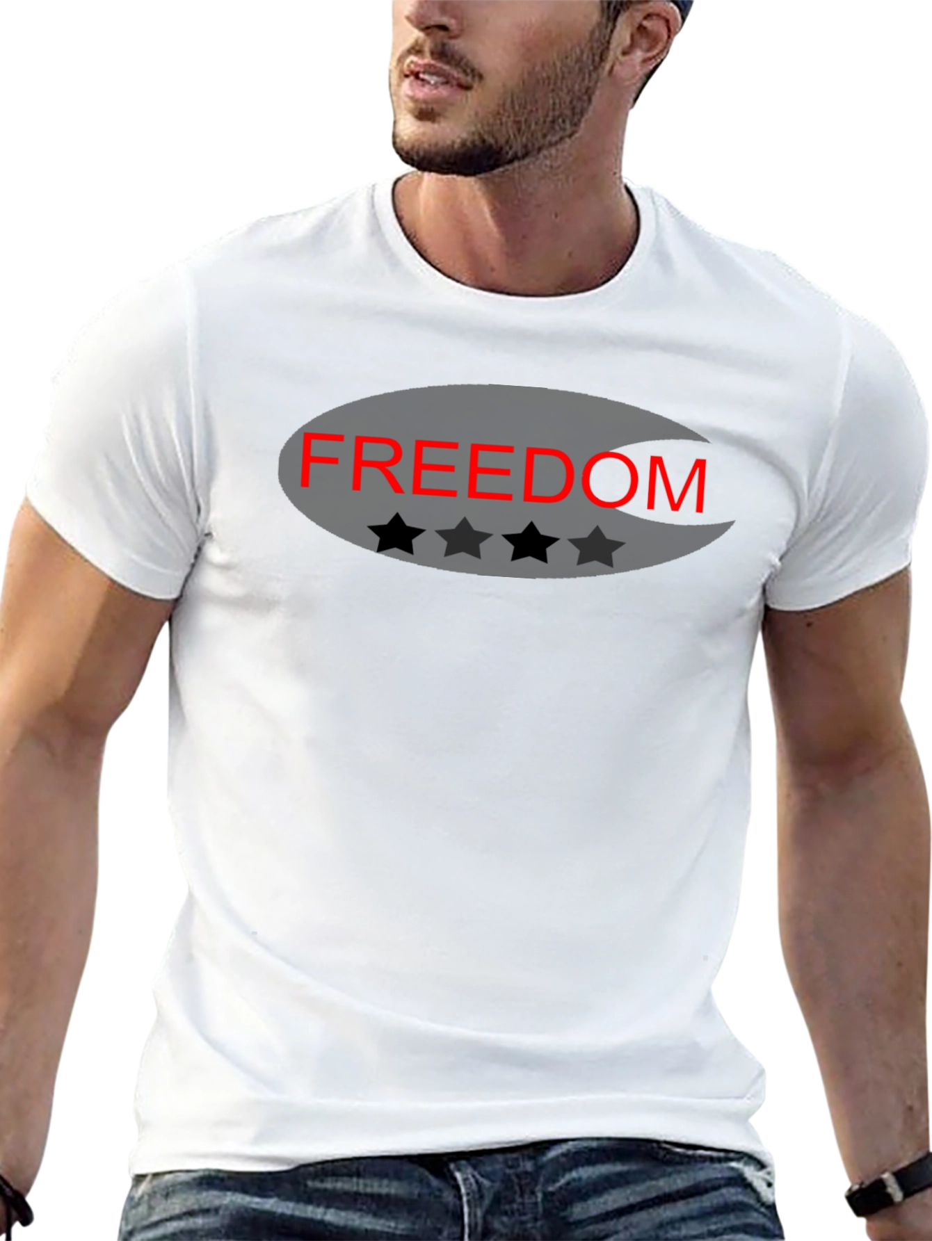 Freedom Graphic T-Shirt - Black Cotton Blend Tee