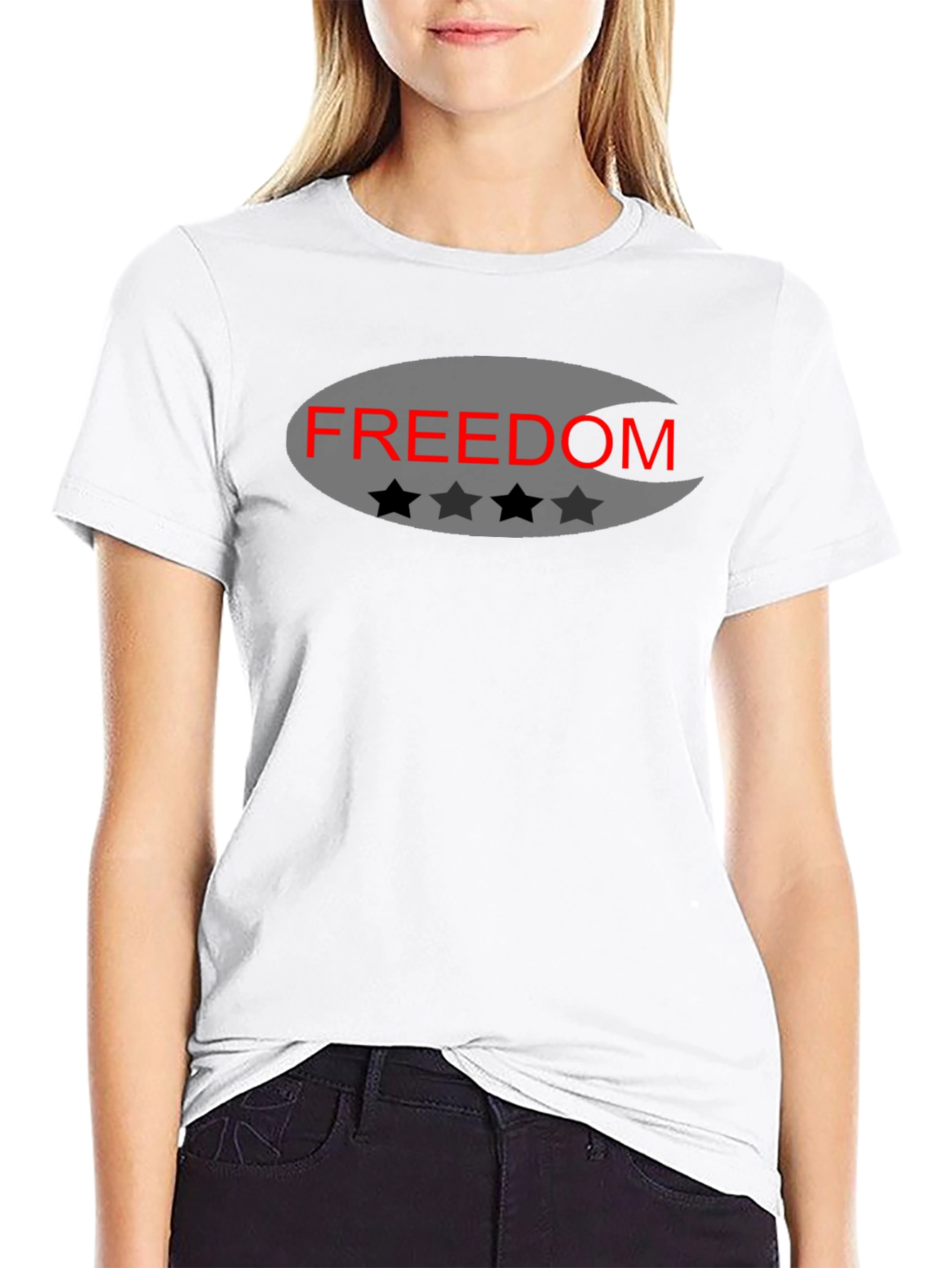 Freedom Graphic T-Shirt - Black Cotton Blend Tee