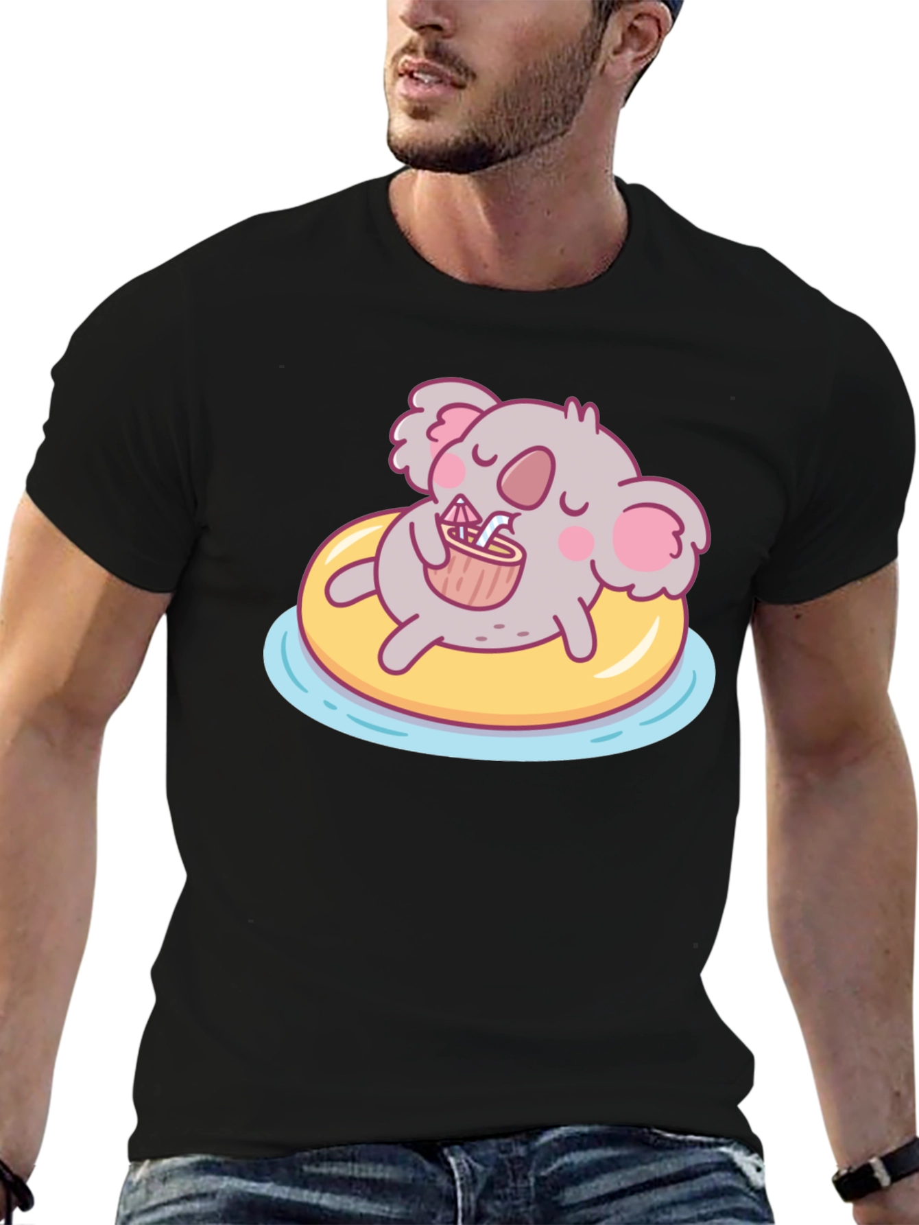 Koala Pool Party Graphic Tee - Black