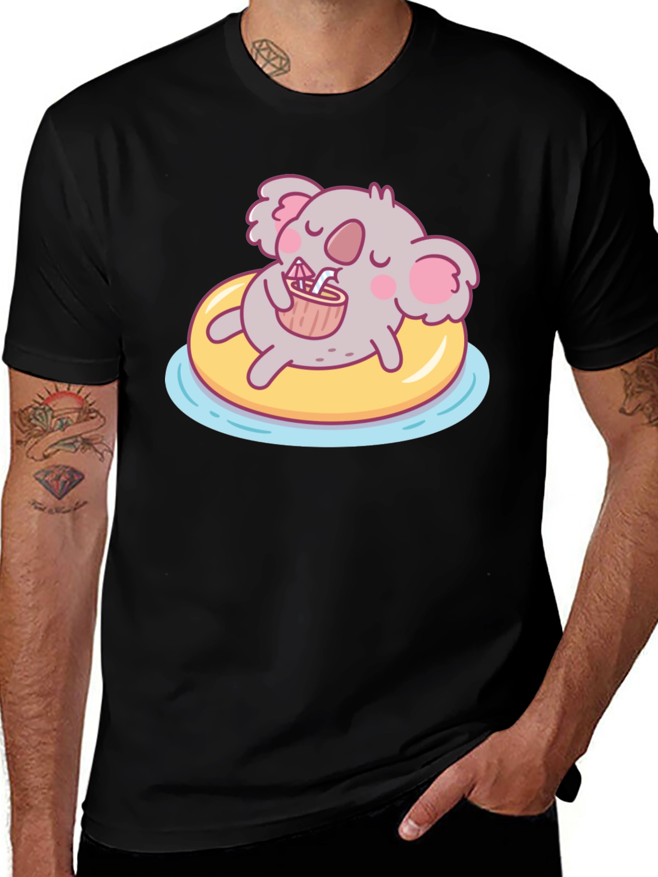 Koala Pool Party Graphic Tee - Black