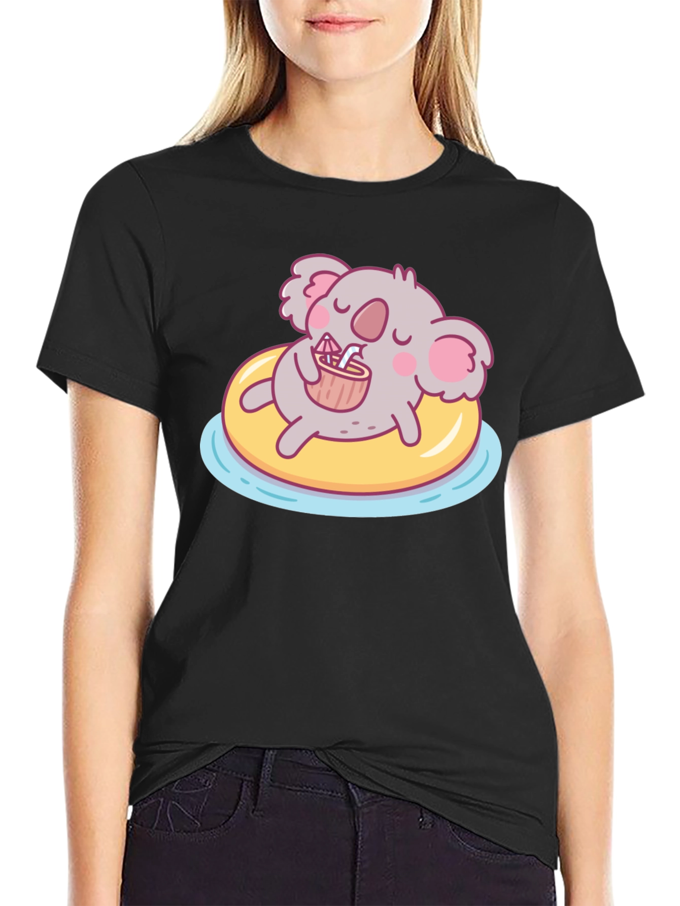 Koala Pool Party Graphic Tee - Black