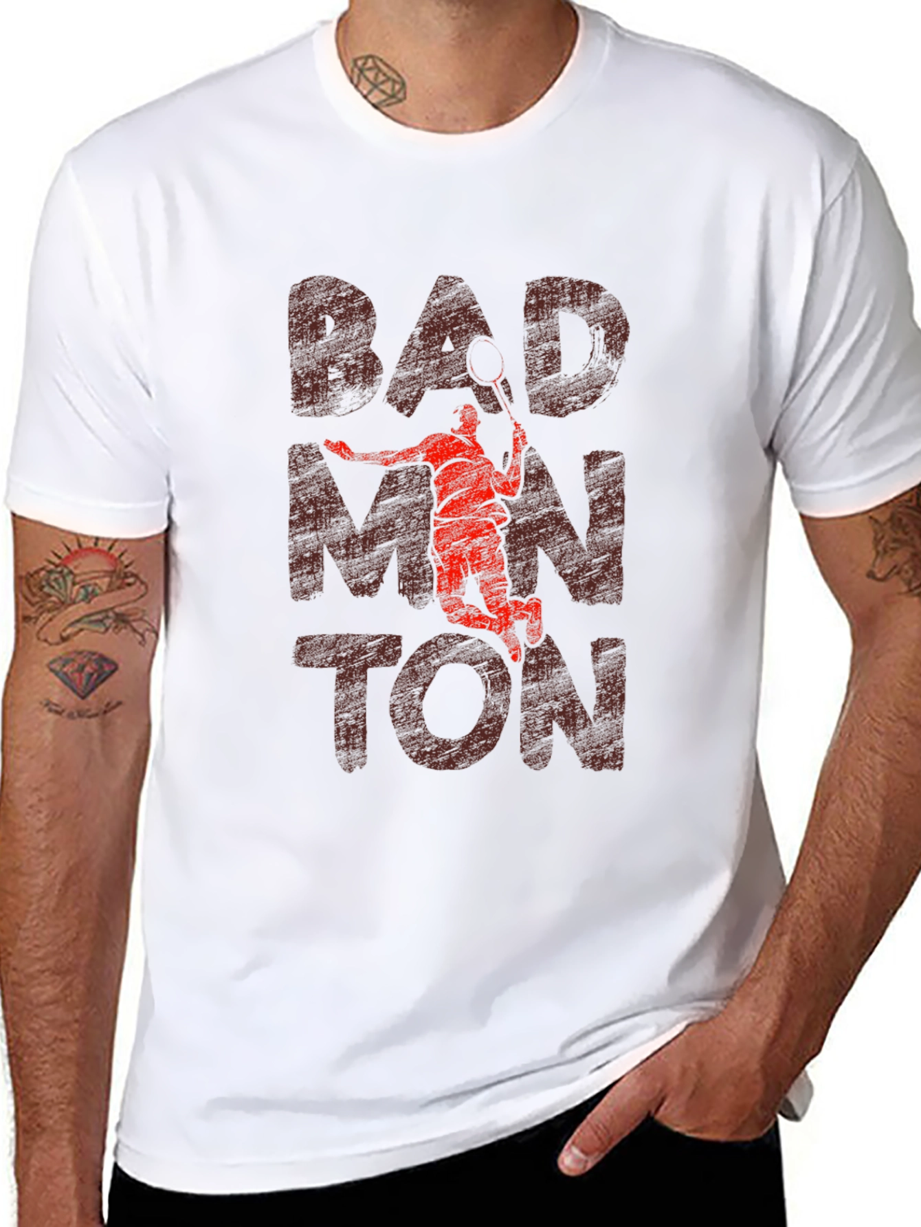 Badminton Graphic Tee - Sporty Casual T-Shirt