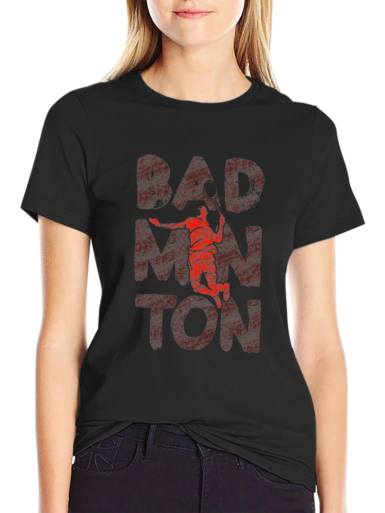 Badminton Graphic Tee - Sporty Casual T-Shirt