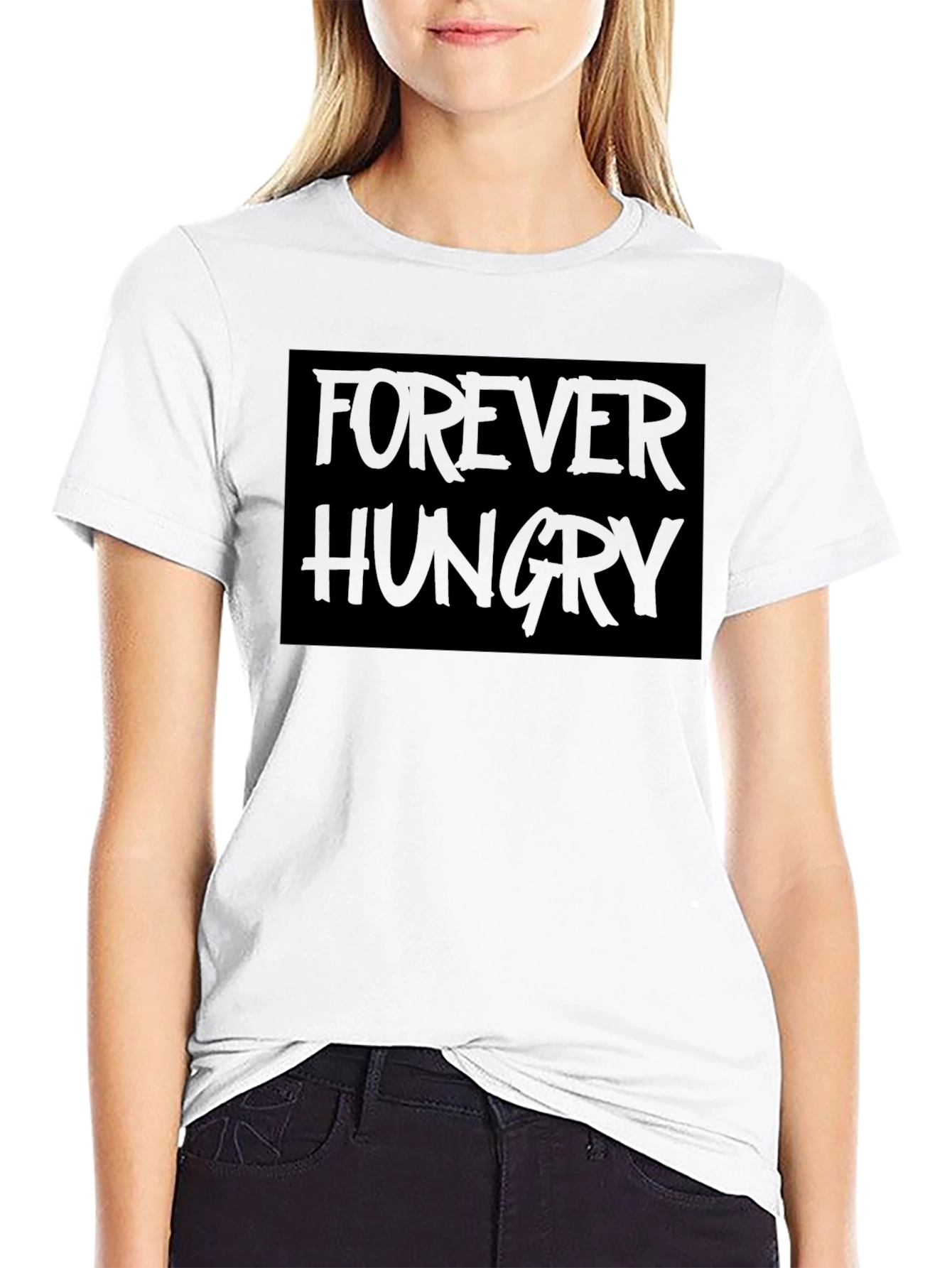 Forever Hungry Black Graphic T-Shirt