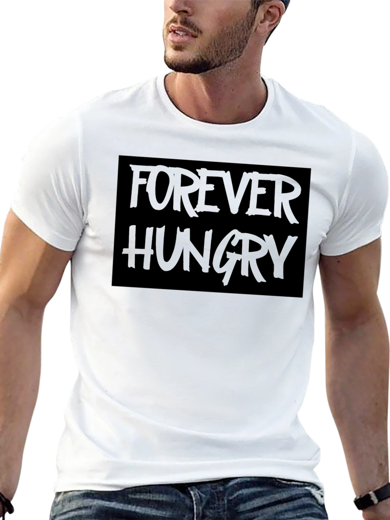 Forever Hungry Black Graphic T-Shirt
