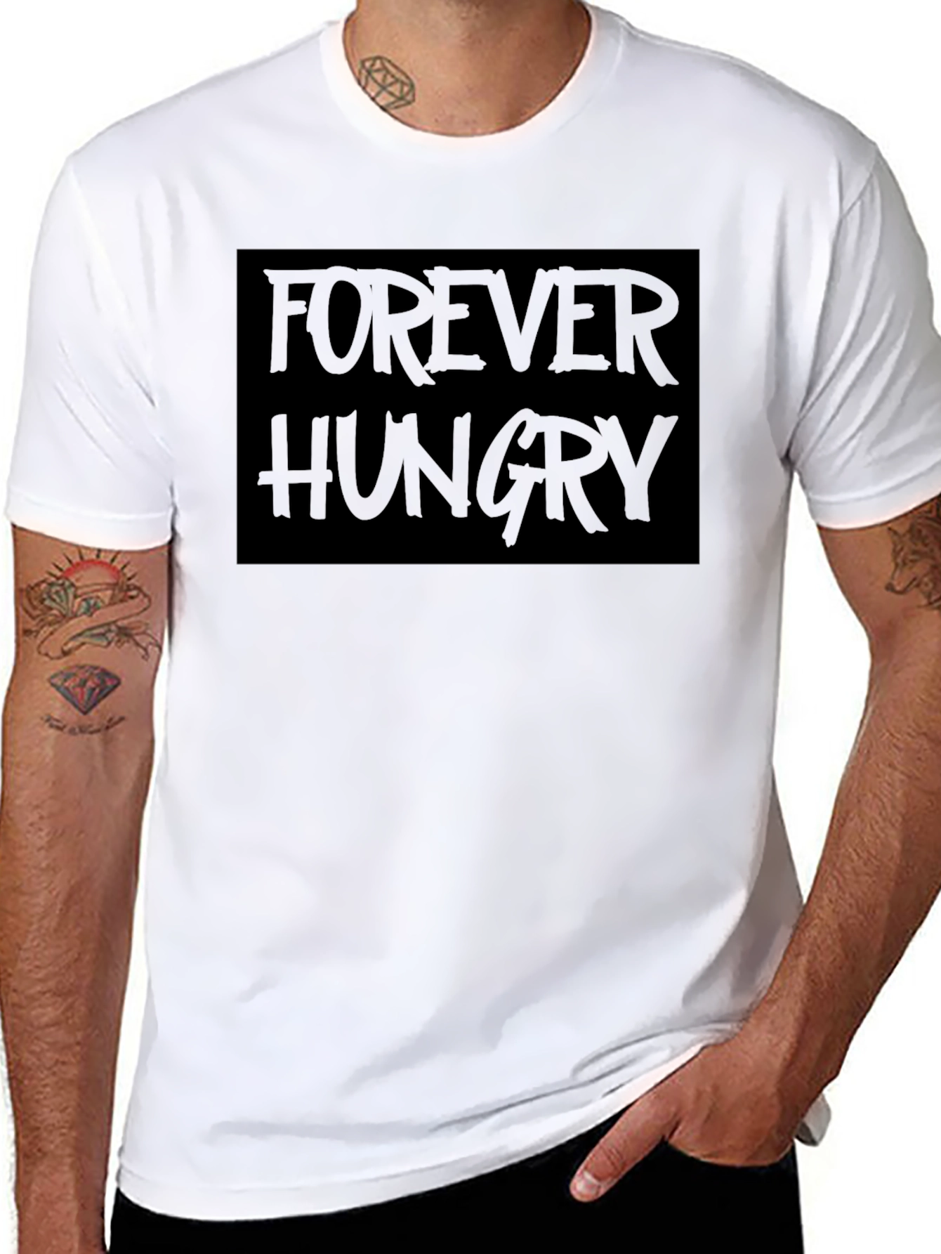 Forever Hungry Black Graphic T-Shirt