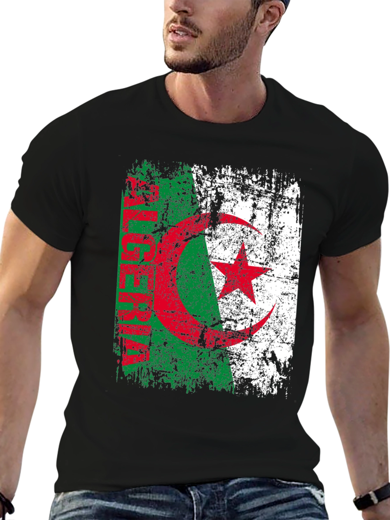 Algeria Flag T-Shirt - Distressed Design