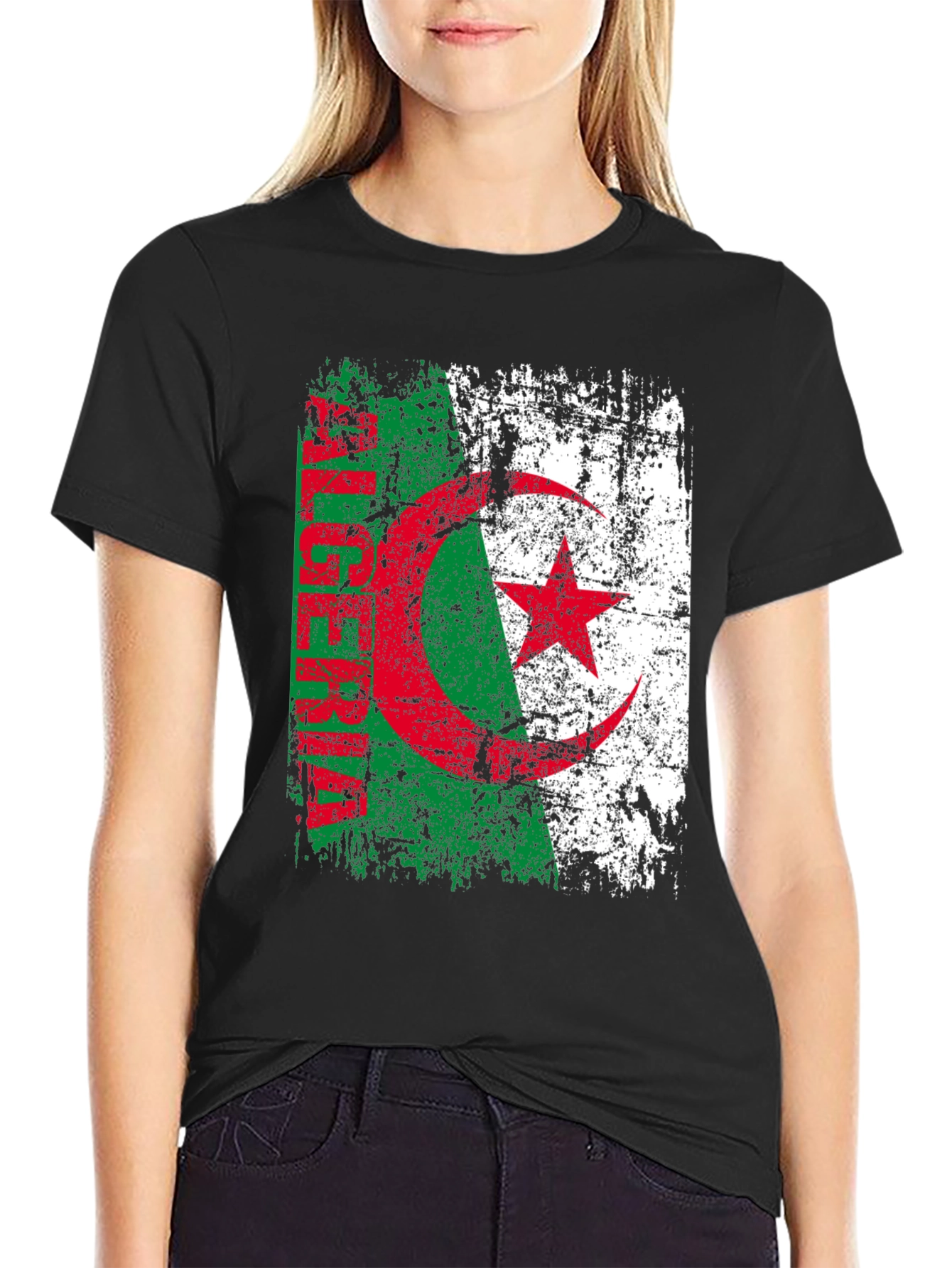 Algeria Flag T-Shirt - Distressed Design