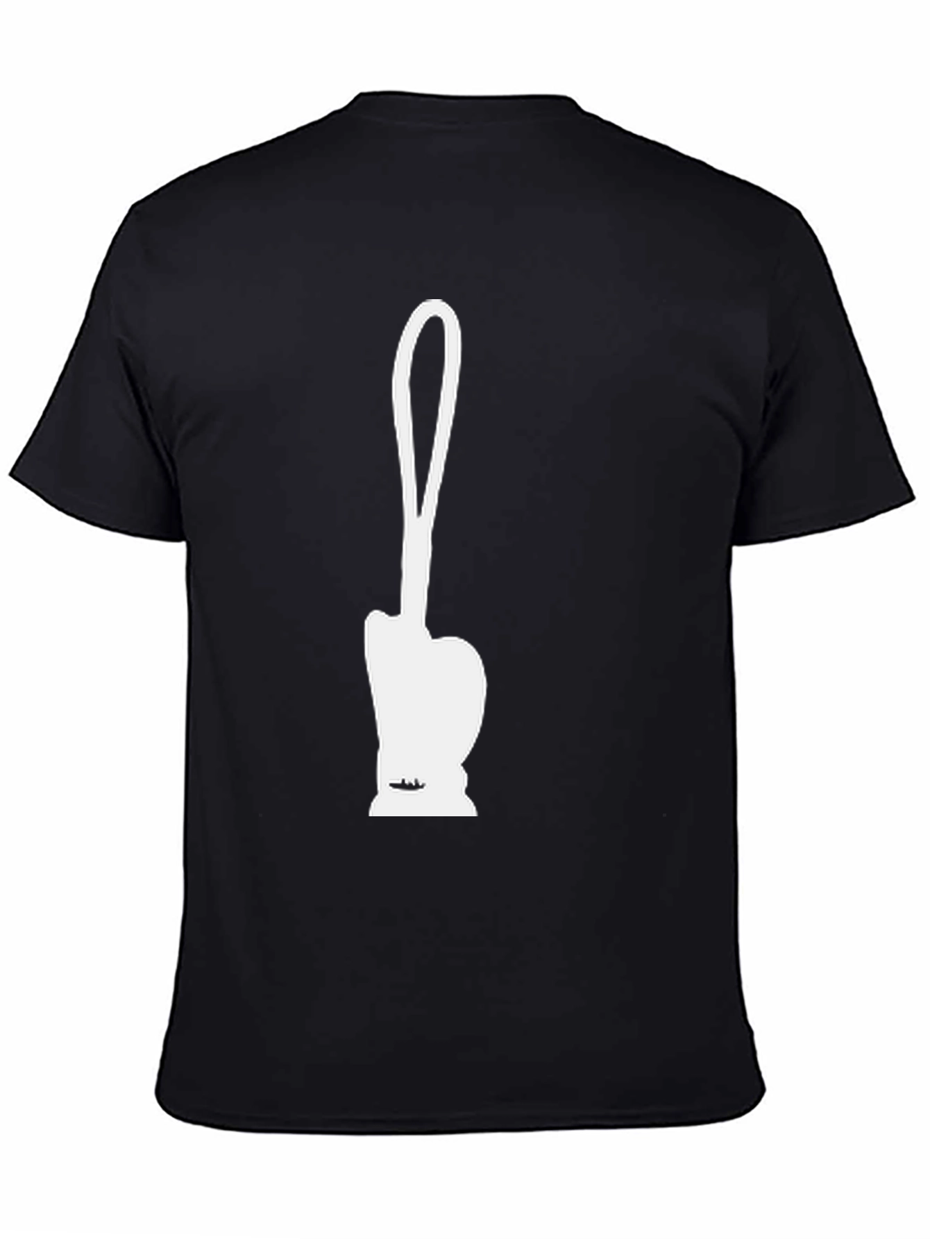 Funny White Toilet Brush Silhouette Black T-Shirt