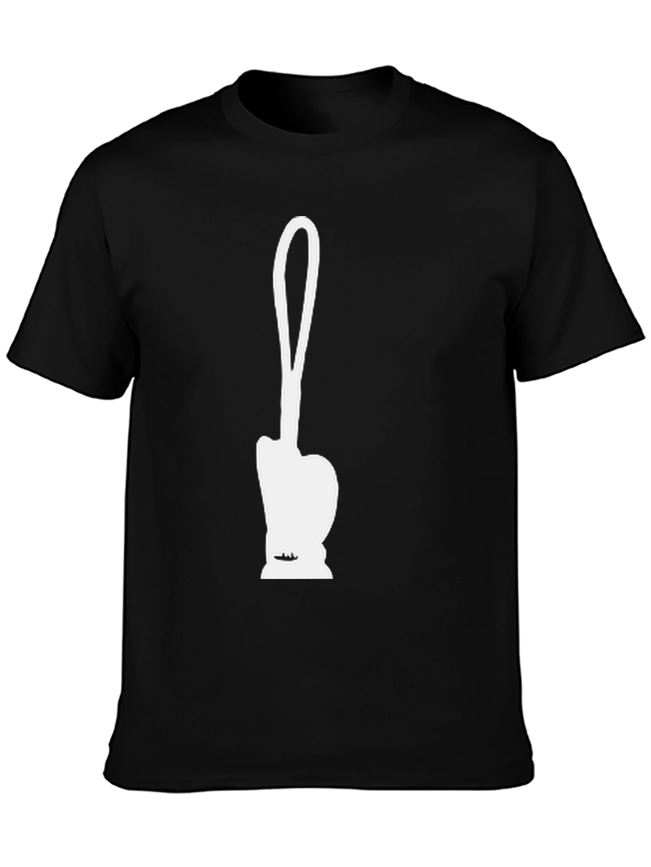Funny White Toilet Brush Silhouette Black T-Shirt