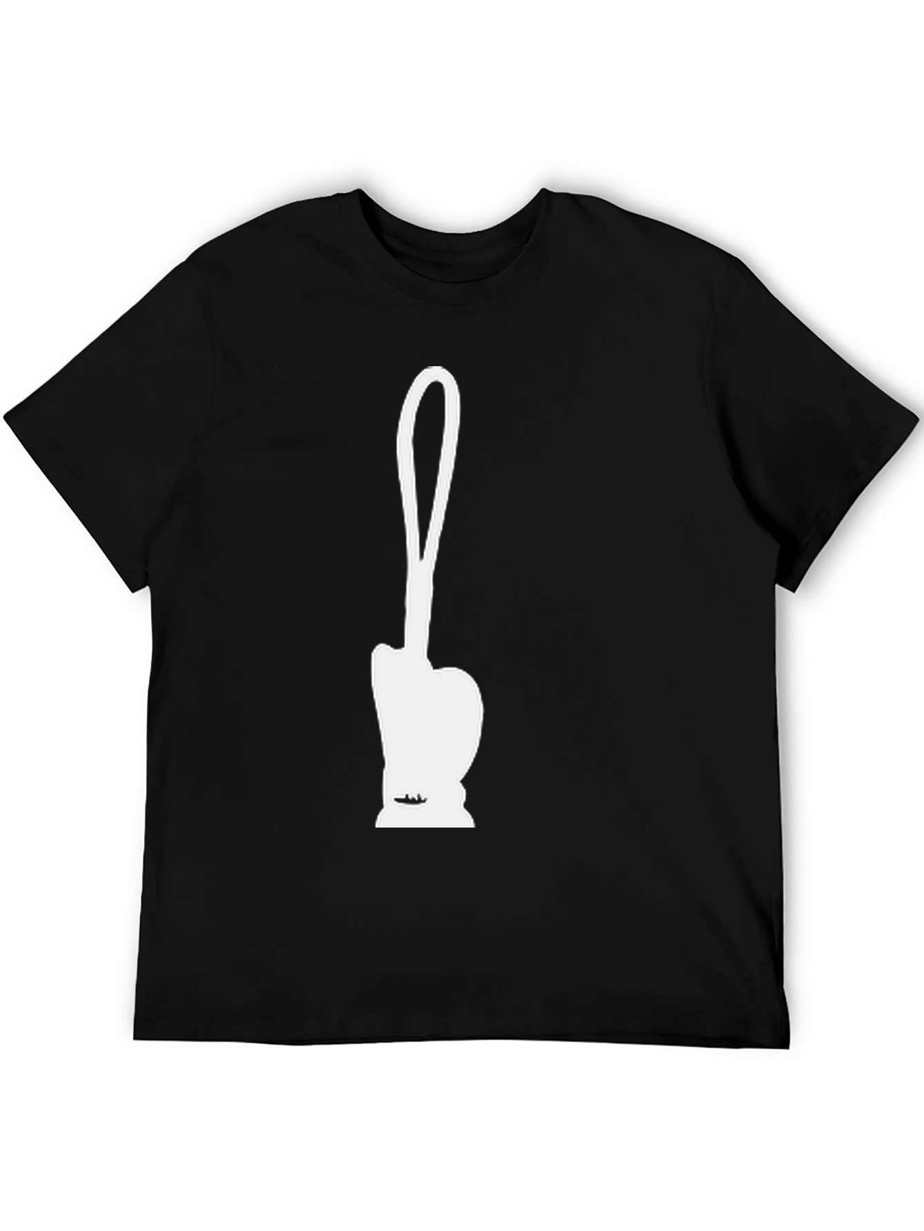 Funny White Toilet Brush Silhouette Black T-Shirt