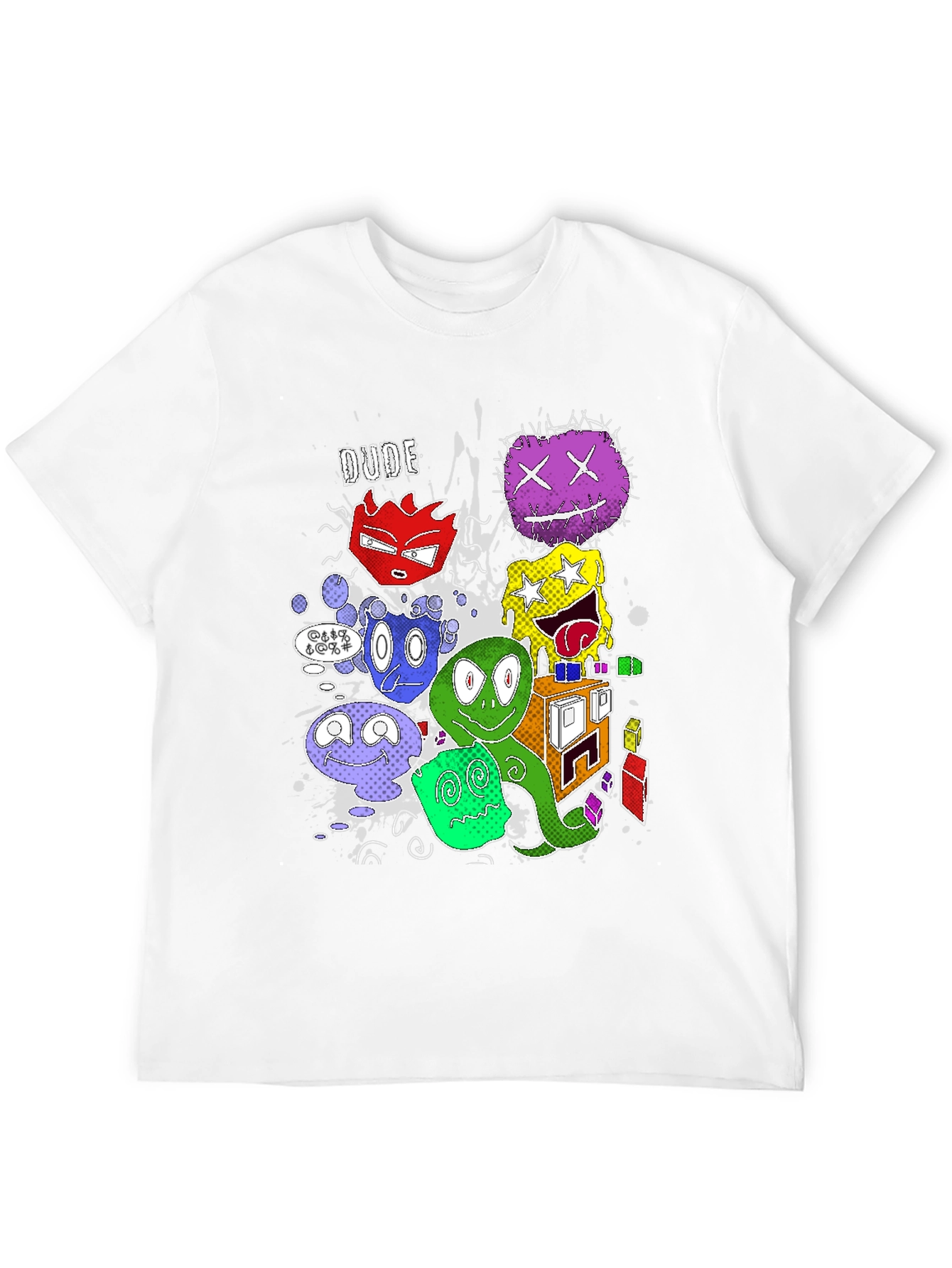 Cartoon Monster Graphic Black T-Shirt