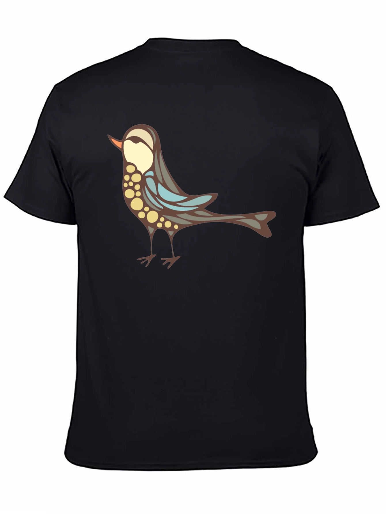 Stylish Bird Graphic Black T-Shirt