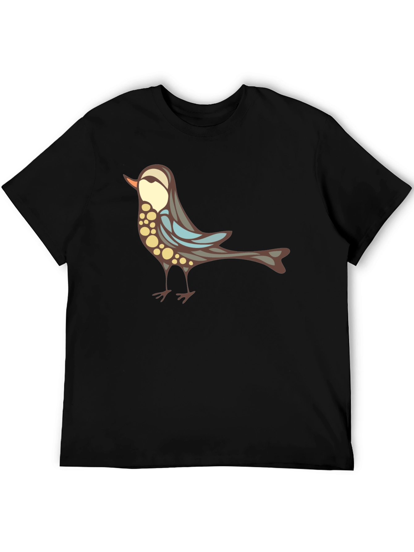 Stylish Bird Graphic Black T-Shirt