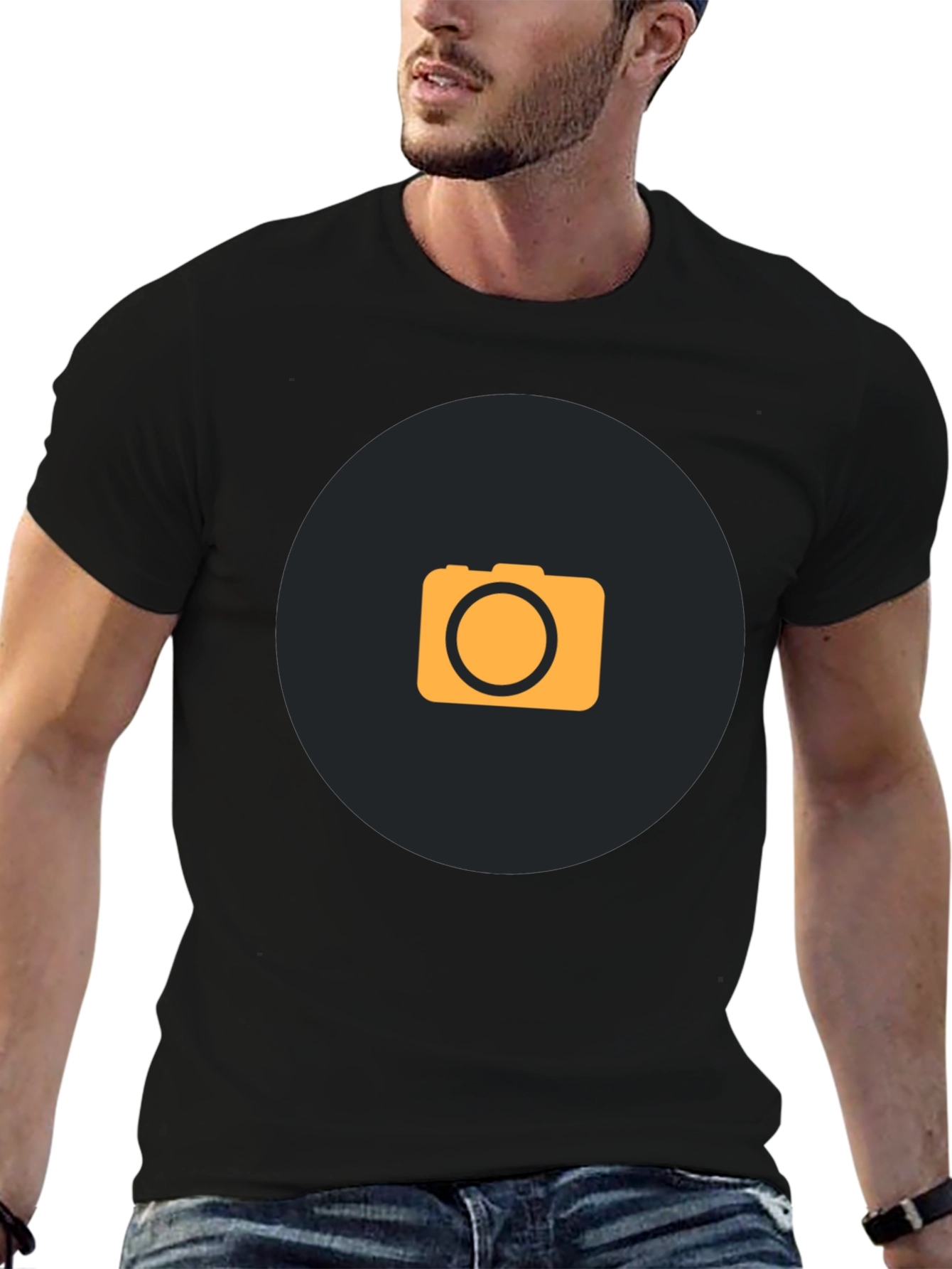 Camera Graphic T-Shirt - Stylish Black Tee