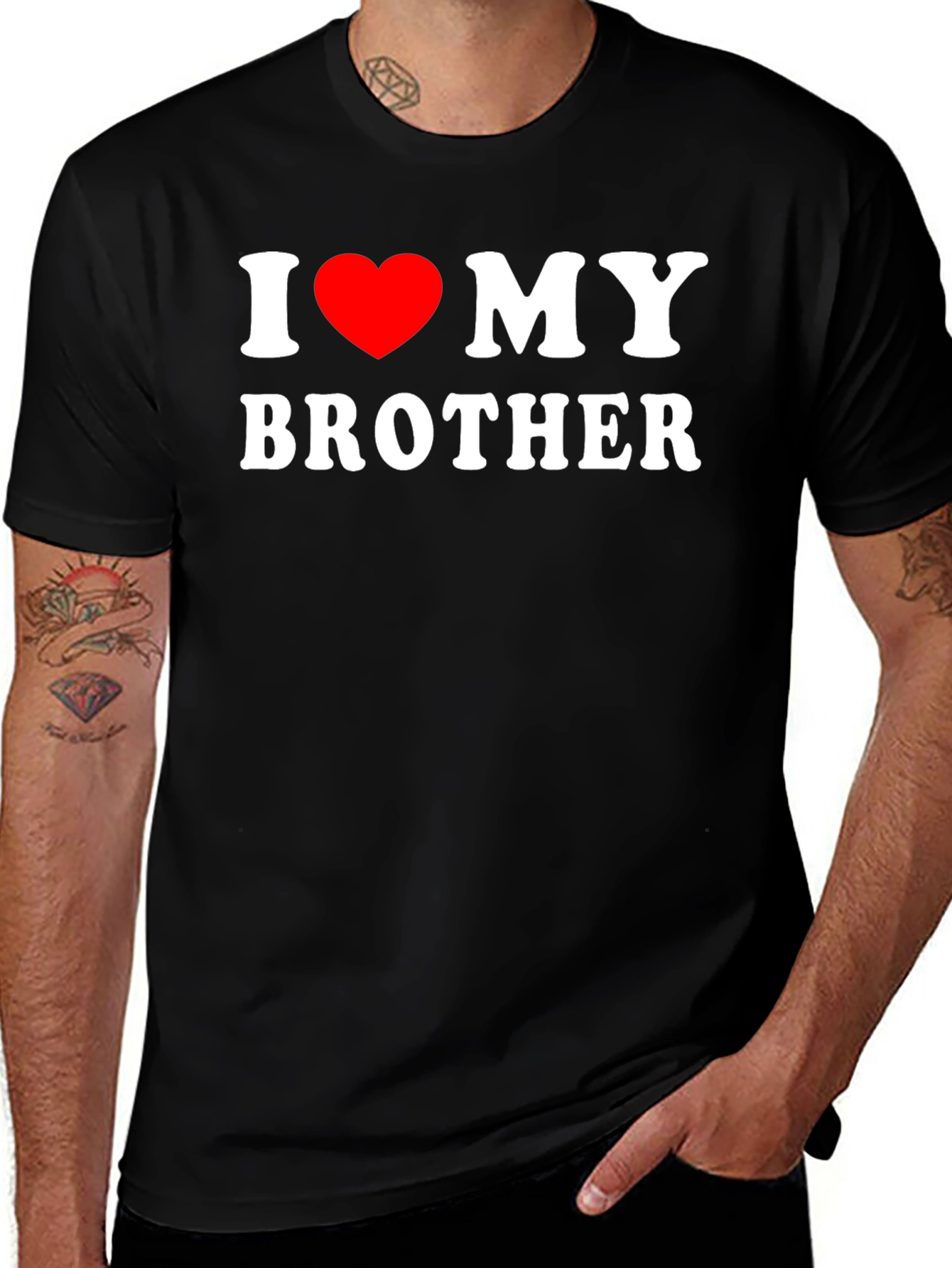 I Love My Brother Graphic Tee - Black