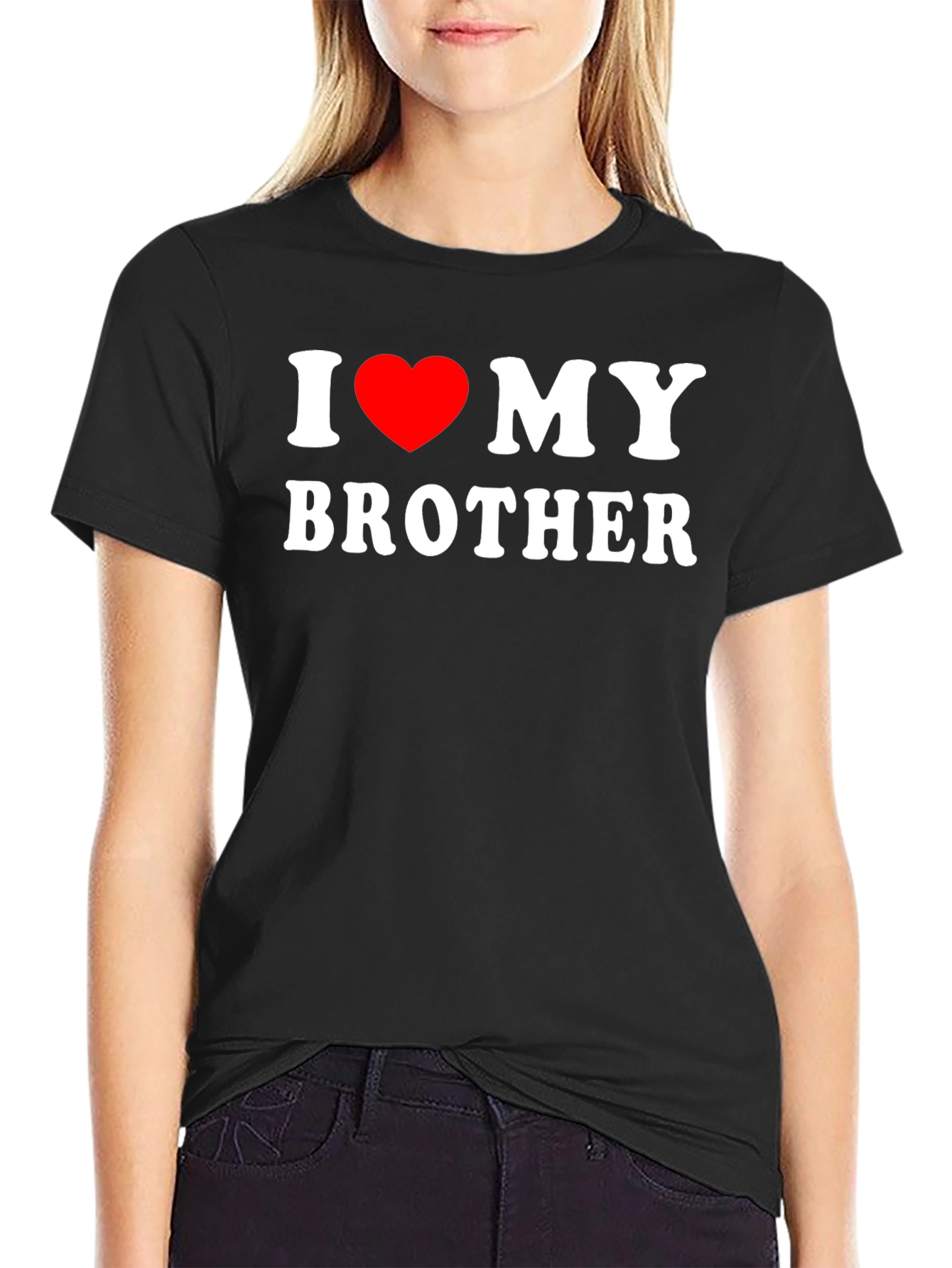 I Love My Brother Graphic Tee - Black