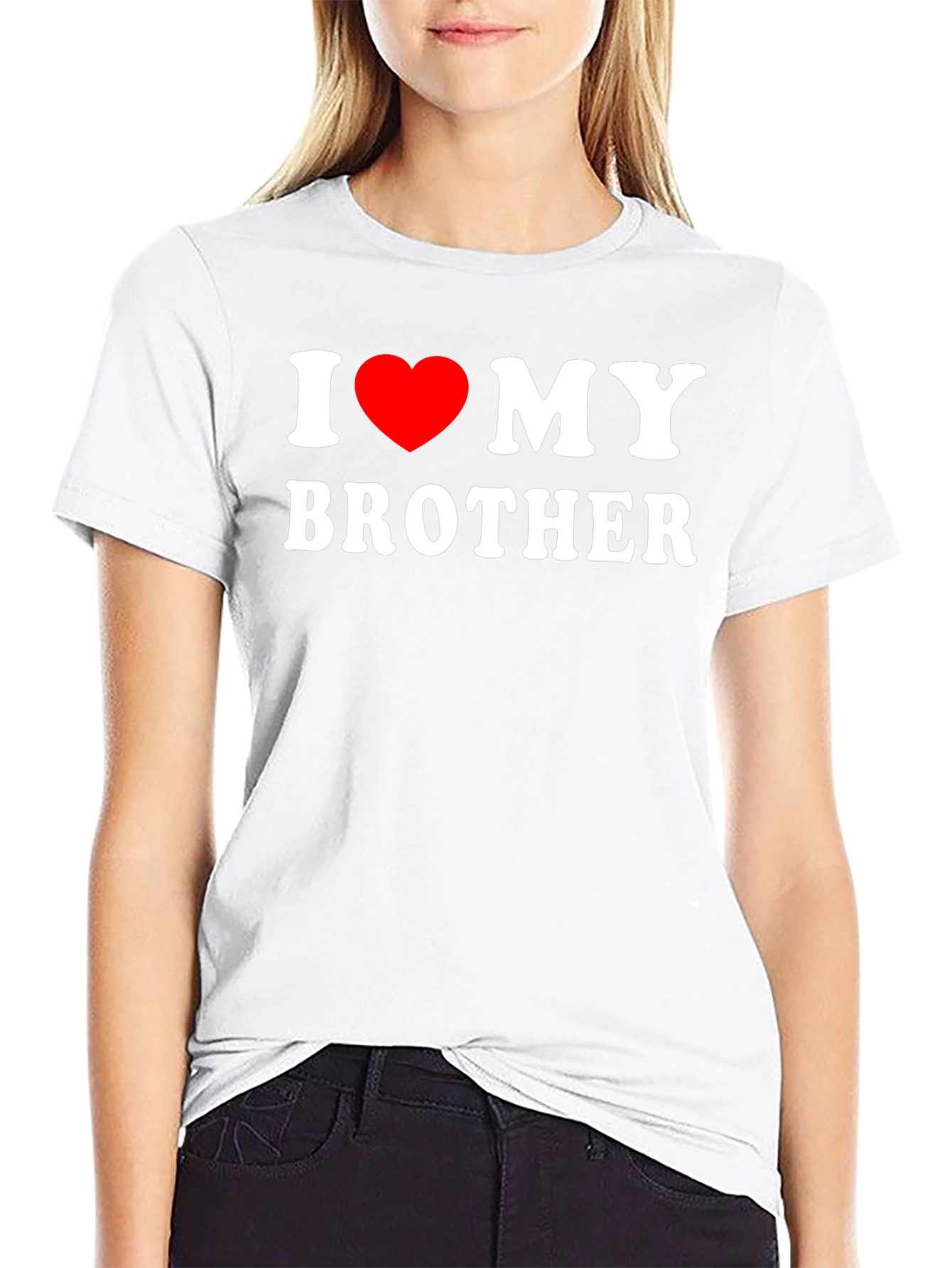 I Love My Brother Graphic Tee - Black