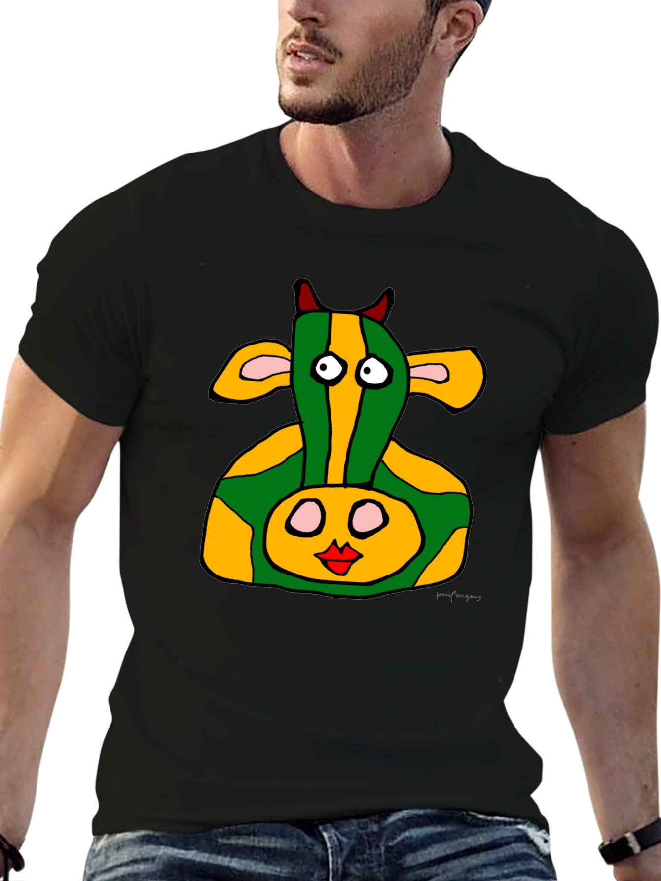 Funky Cow Graphic Tee - Unique Design