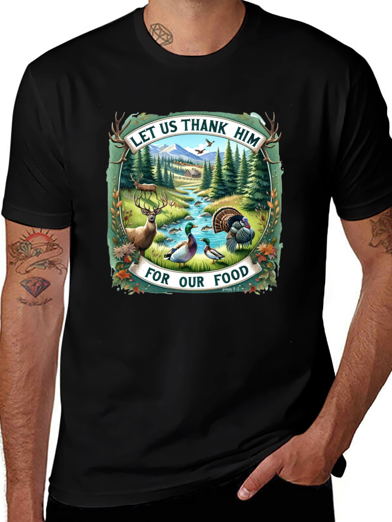 Let Us Thank Him Graphic Tee